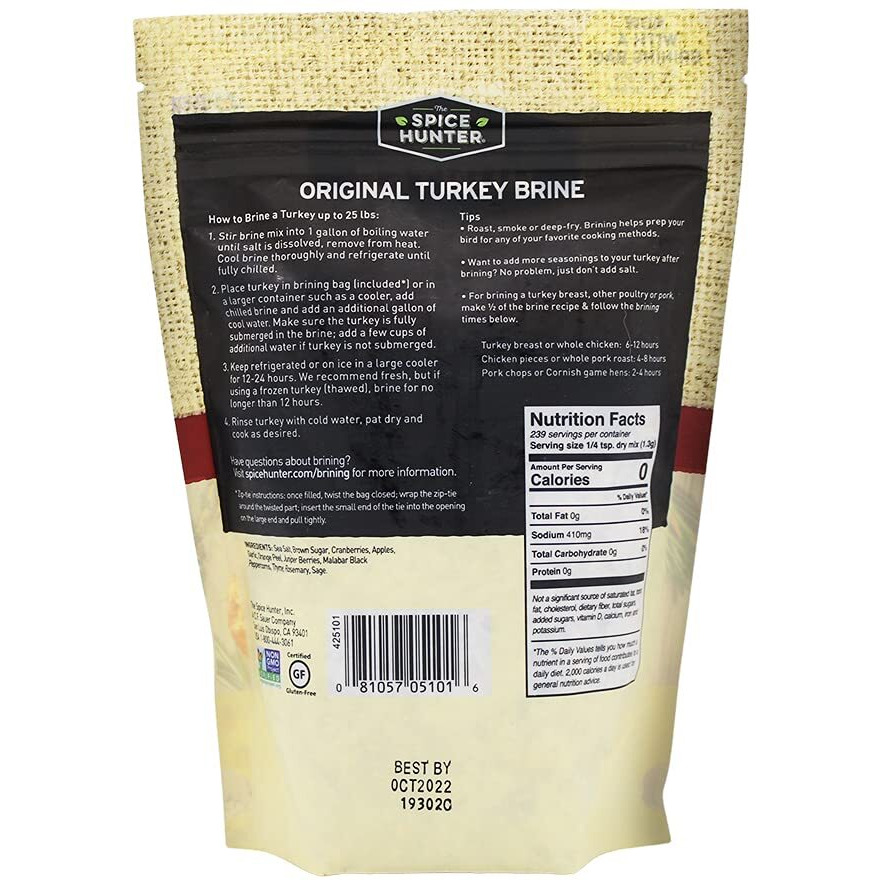 Spice Hunter Turkey Brine & Bag, Original, 11 Ounce