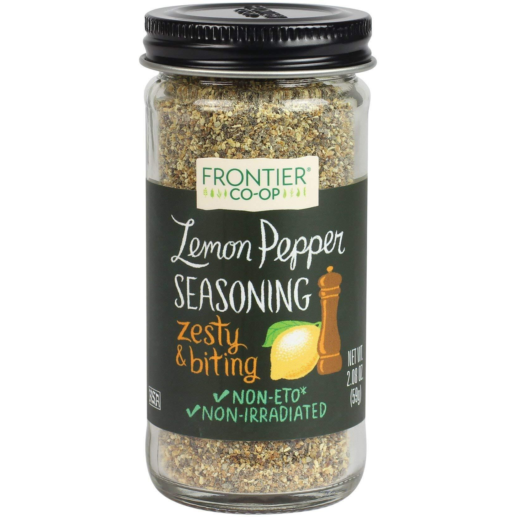 Frontier Seasoning Blends, Salt-Free Lemon Pepper, 2.08-Ounce Bottle