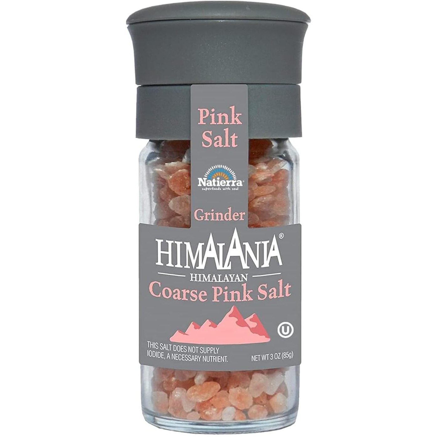 Natierra Himalania Coarse Pink Salt Grinder 3 Oz