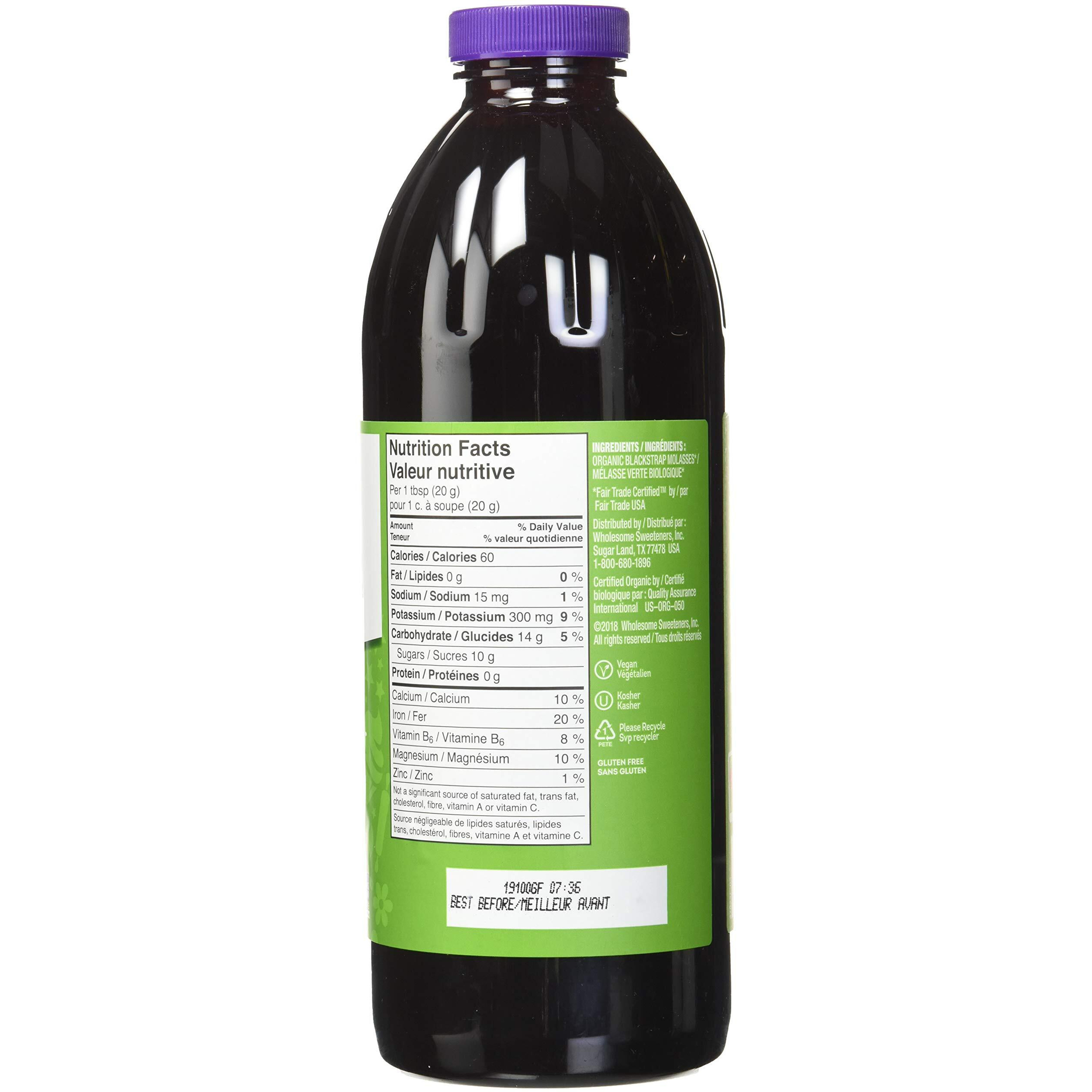 Wholesome Sweeteners 32-Ounces Organic Molasses, Fair Trade, Non Gmo, Gluten Free & Vegan, Perfect For Cookies, Glazing And More, 3 Pack