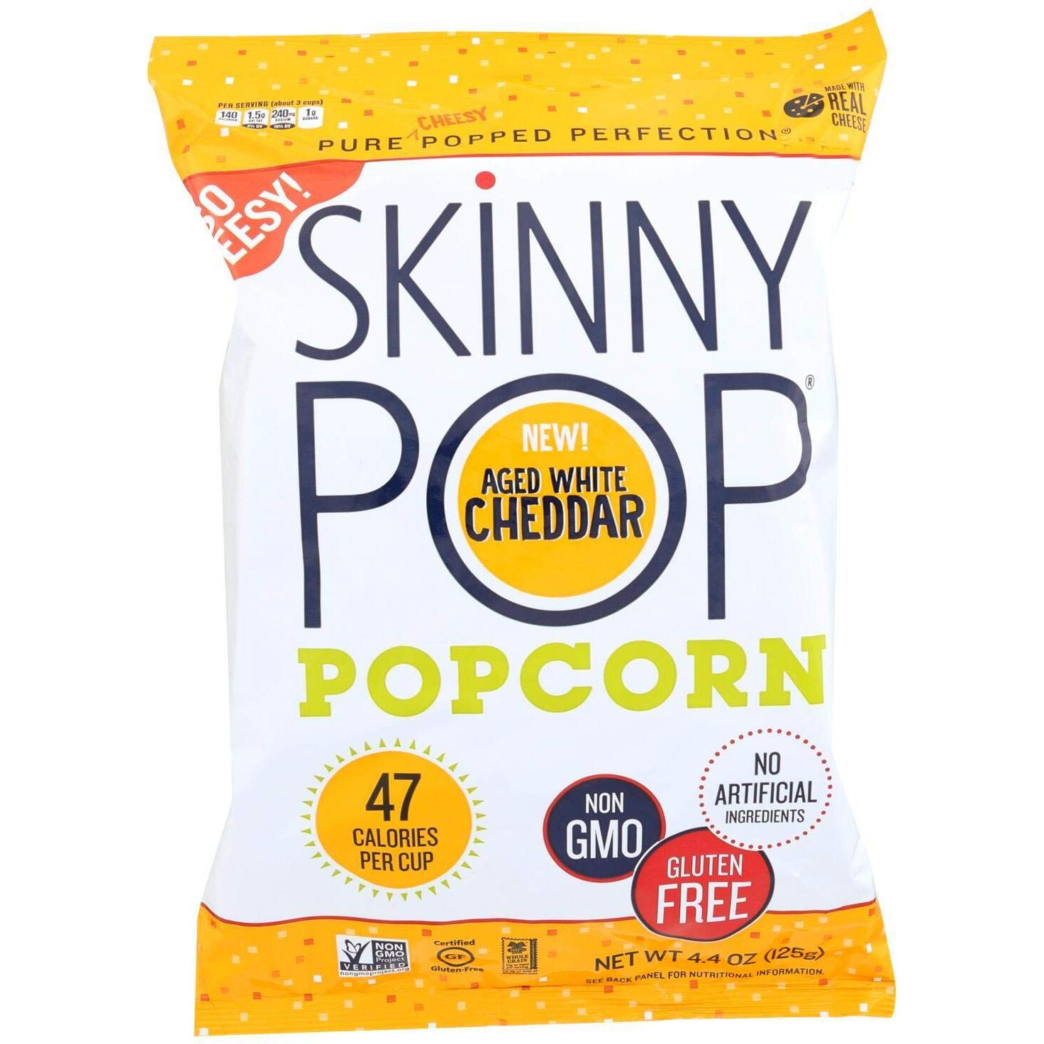 Skinnypop Aged White Cheddar Popcorn, 4.4 Ounce -- 12 Per Case.
