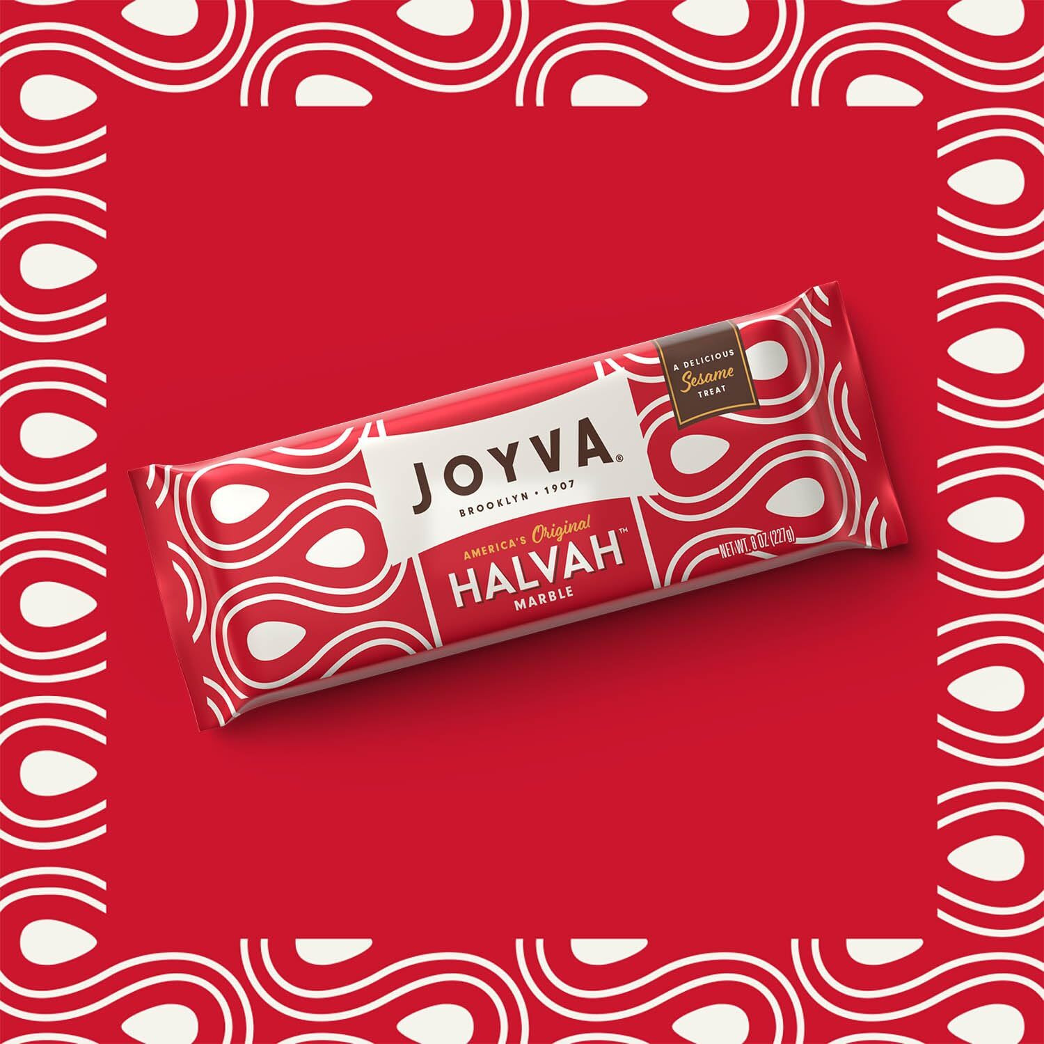 Joyva Halvah - Marble, 8Oz Pack Of 2 | A Delicious Sesame Treat | Dairy Free, Gluten-Free & Kosher Parve | Handcrafted In Brooklyn