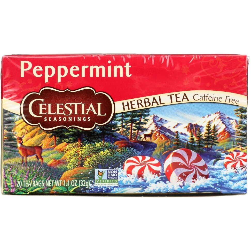 Celestial Seasonings Herbal Tea - Peppermint - Caffeine Free - 20 Count (Pack Of 6)