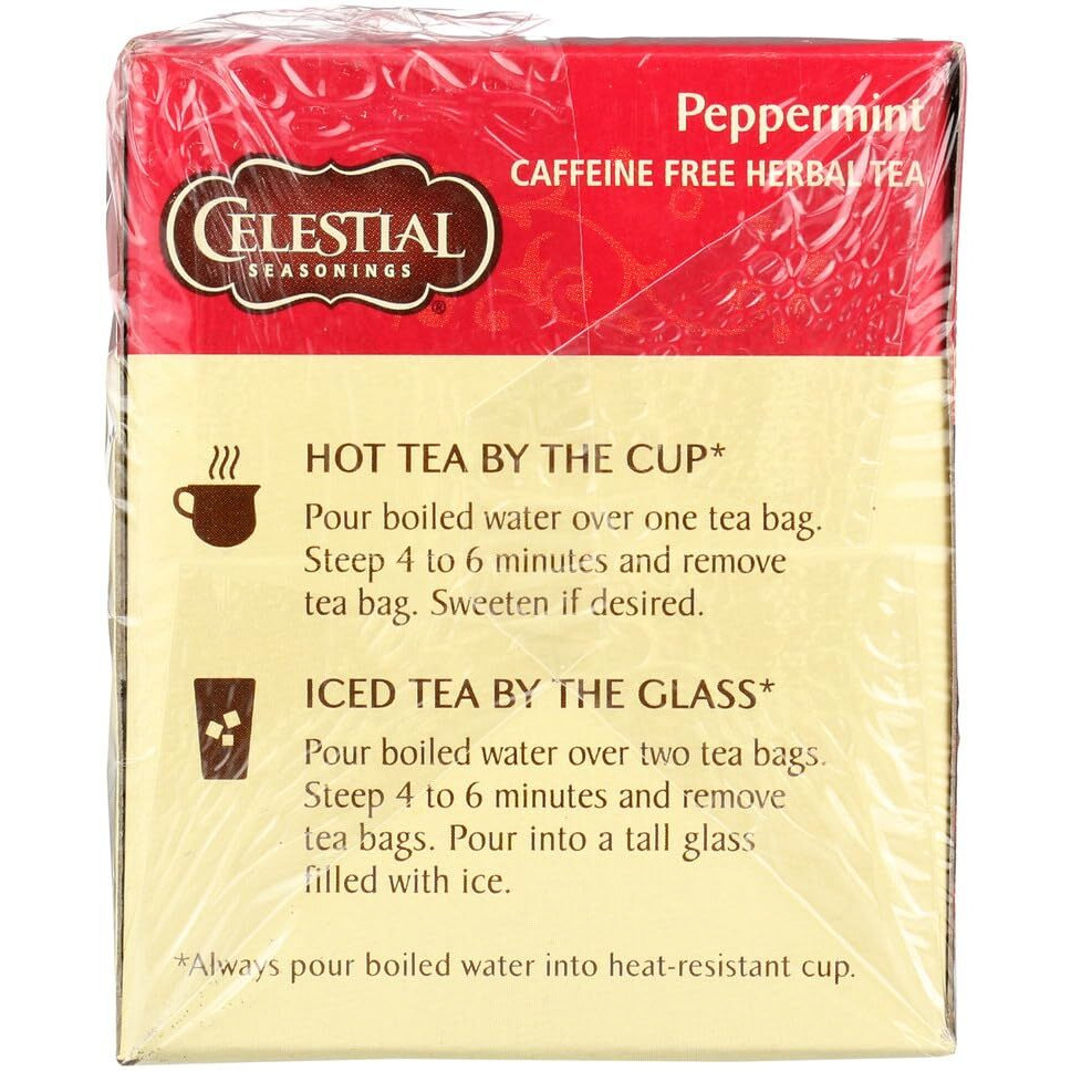 Celestial Seasonings Herbal Tea - Peppermint - Caffeine Free - 20 Count (Pack Of 6)