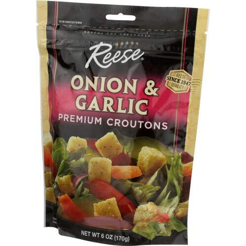 Reese Onion And Garlic Croutons, 6-Ounces (Pack Of 12)