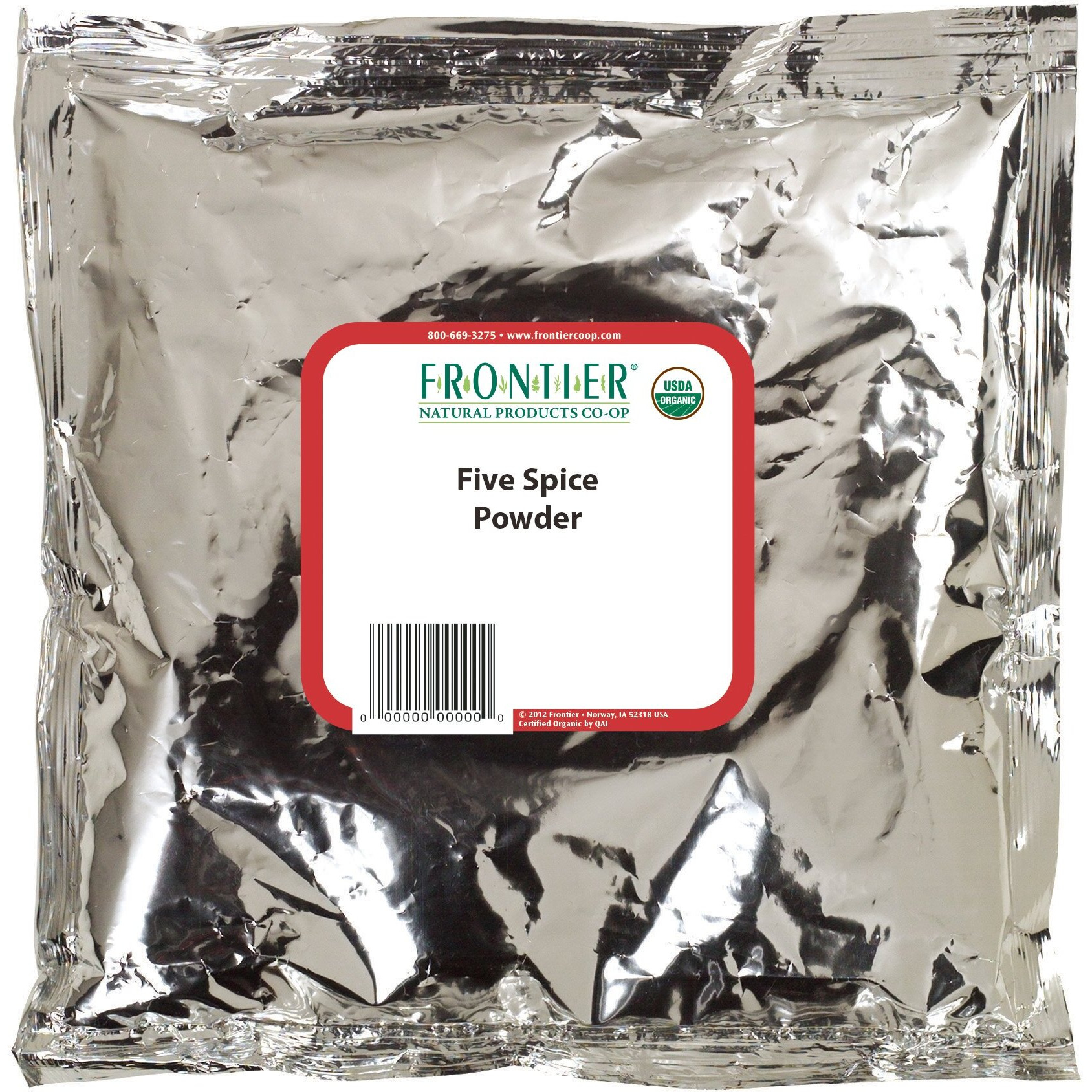 Frontier Co-Op Organic Five Spice Powder, 1-Pound Bulk Bag, Cinnamon, Fennel Seed, Cloves, Star Anise & White Pepper, Non Gmo