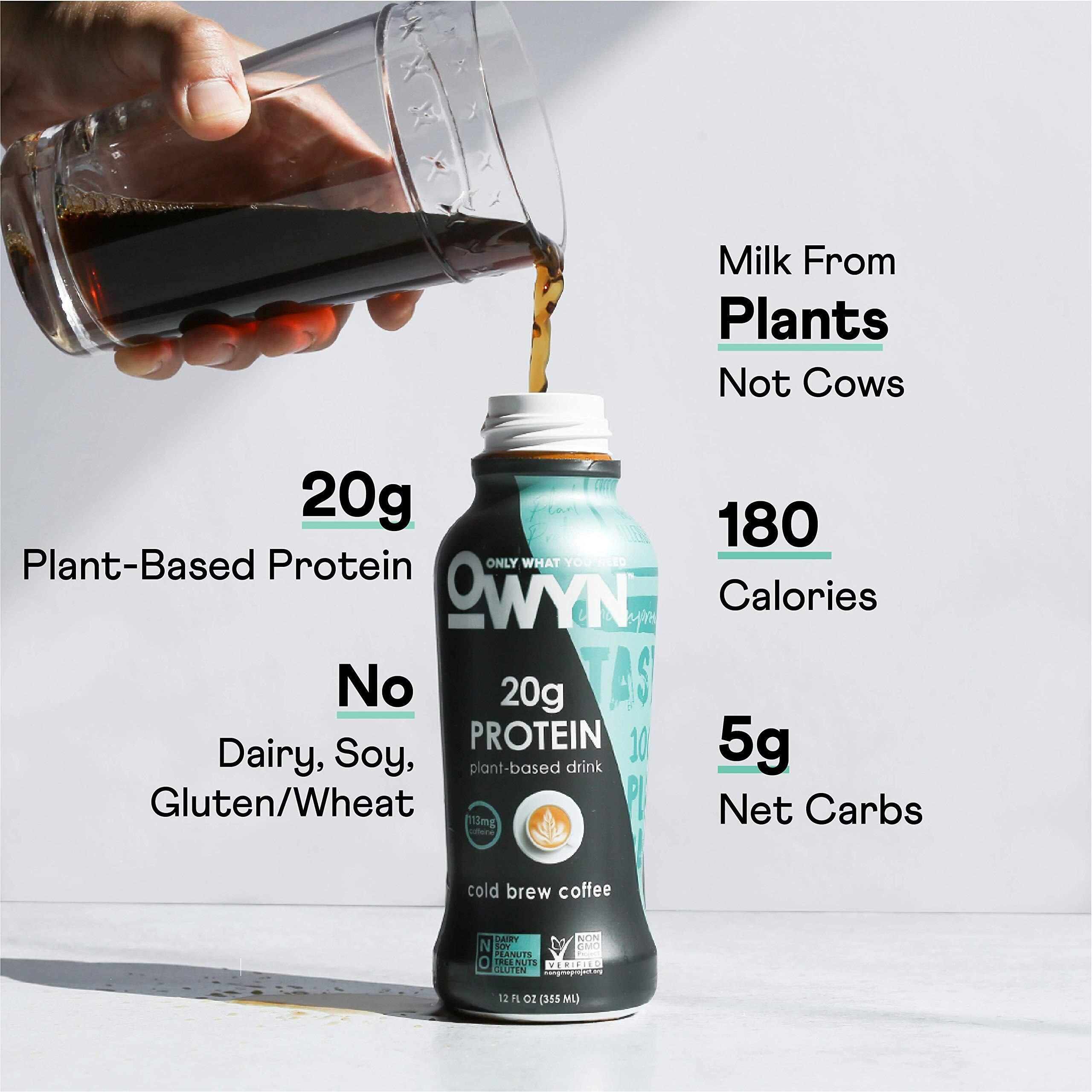 Owyn 100% Vegan Plant-Based Protein Shakes | Cold Brew Coffee, 12 Fl Oz | Dairy-Free, Gluten-Free, Soy-Free, Tree Nut-Free, Egg-Free, Allergy-Free, Vegetarian