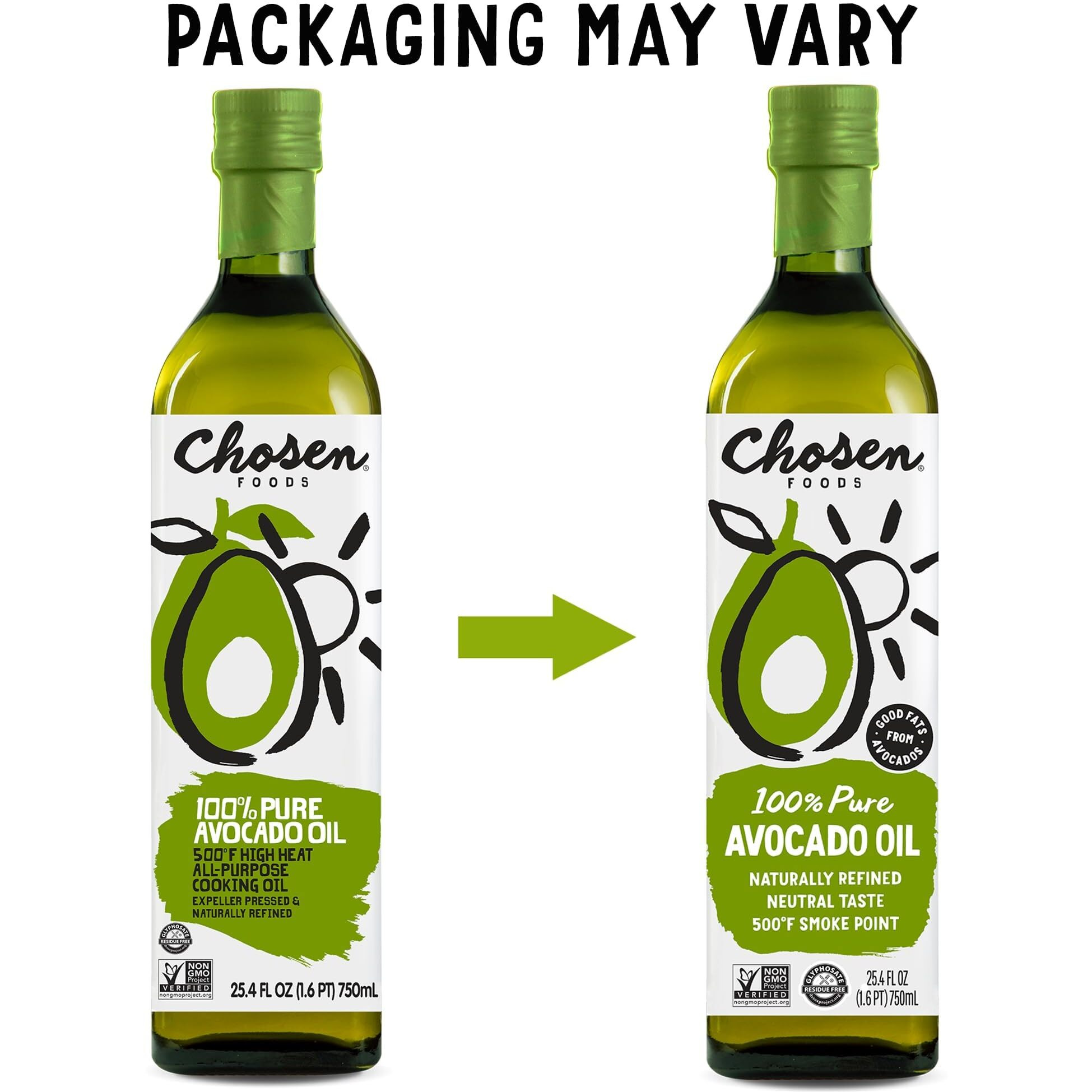 Chosen Foods 100% Pure Avocado Oil, Keto And Paleo Diet Friendly, Kosher Oil For Baking, High-Heat Cooking, Frying, Homemade Sauces, Dressings And Marinades (25.4 Fl Oz)