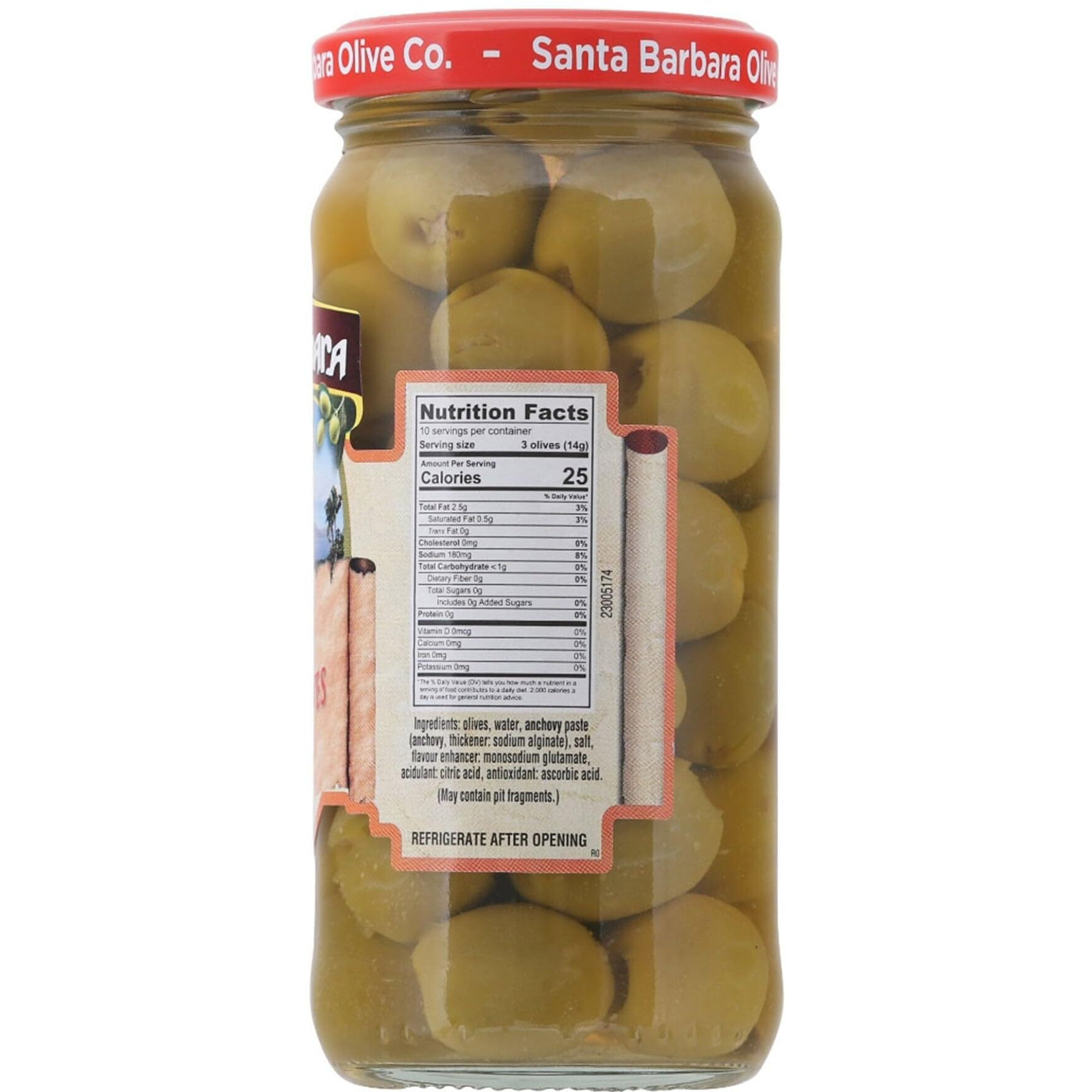 Santa Barbara Olive Anchovy Stuffed Olives, 5 Oz