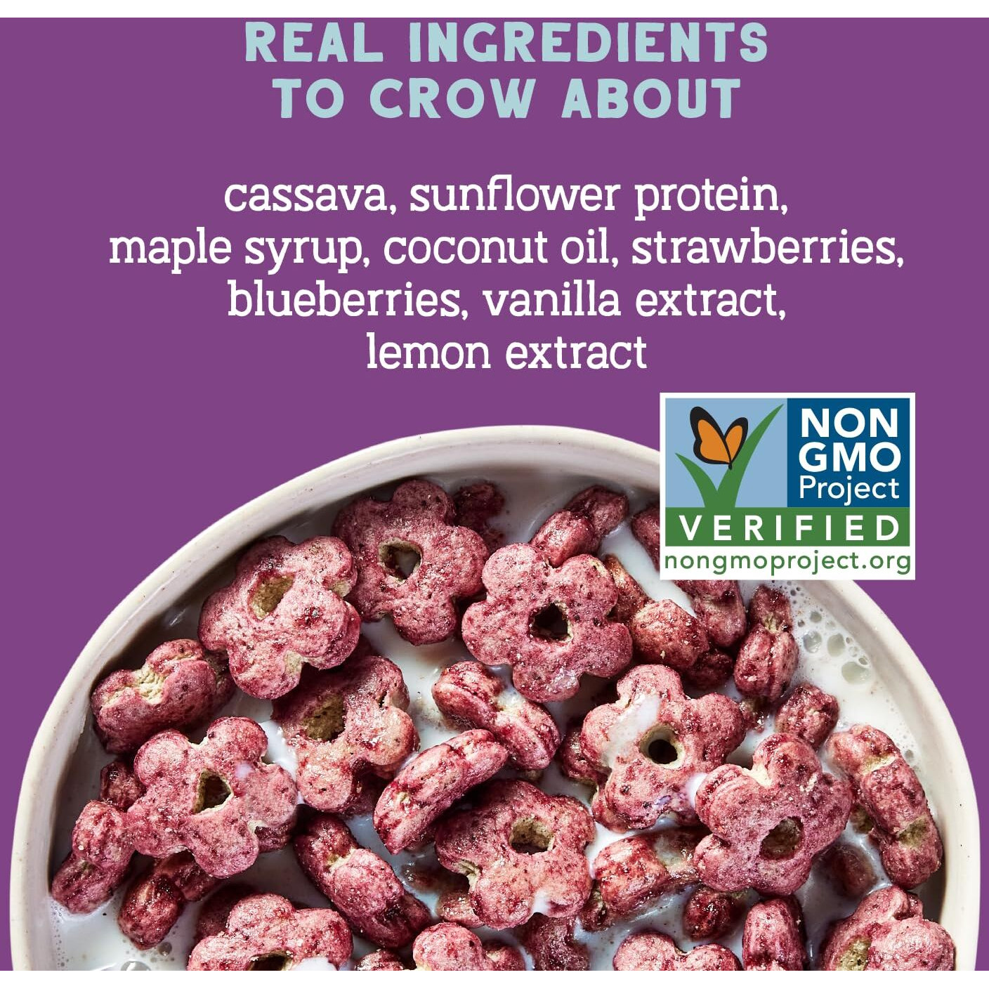 Seven Sundays Sunflower Cereal, Real Berry, 8 Oz Bag, Grain & Gluten Free, 5G Upcycled Protein, 0G Refined Sugar, Crunchy Fruity Snack