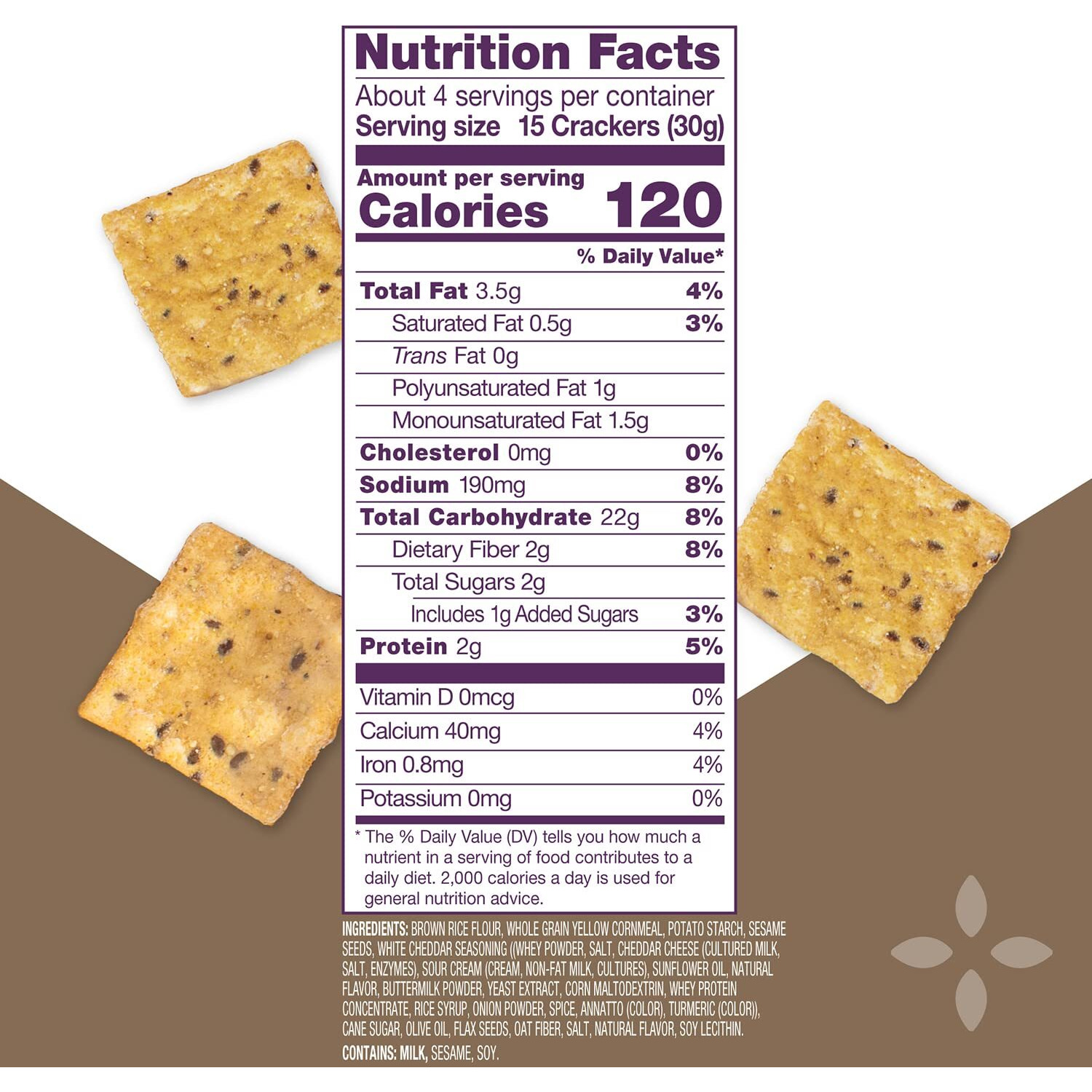 Crunchmaster Multi-Grain Crackers, Aged White Cheddar, 4 Ounce (Pack Of 12)
