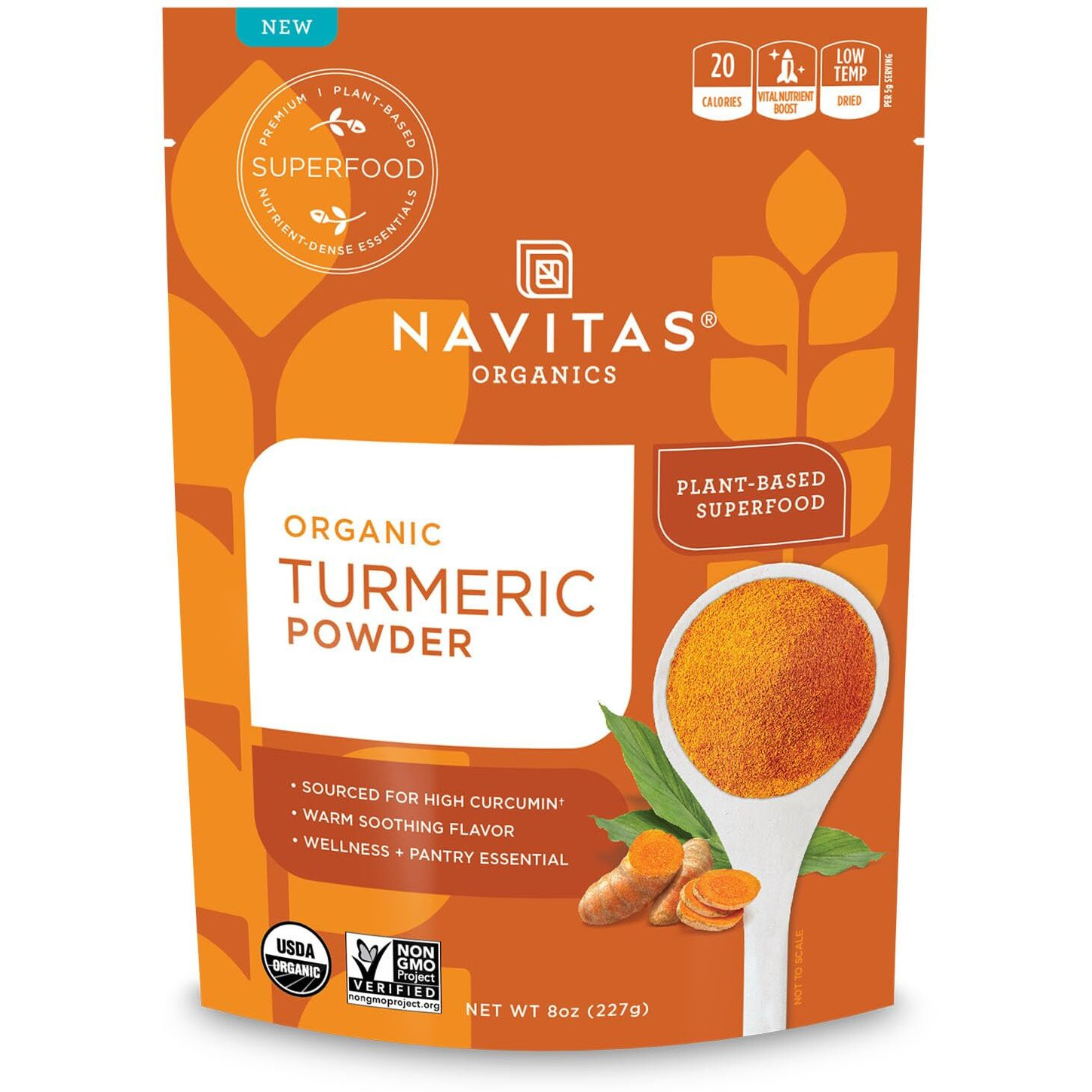 Navitas Organics Turmeric Powder, 8 Oz. Bag, 45 Servings - Organic, Non-Gmo, Gluten-Free