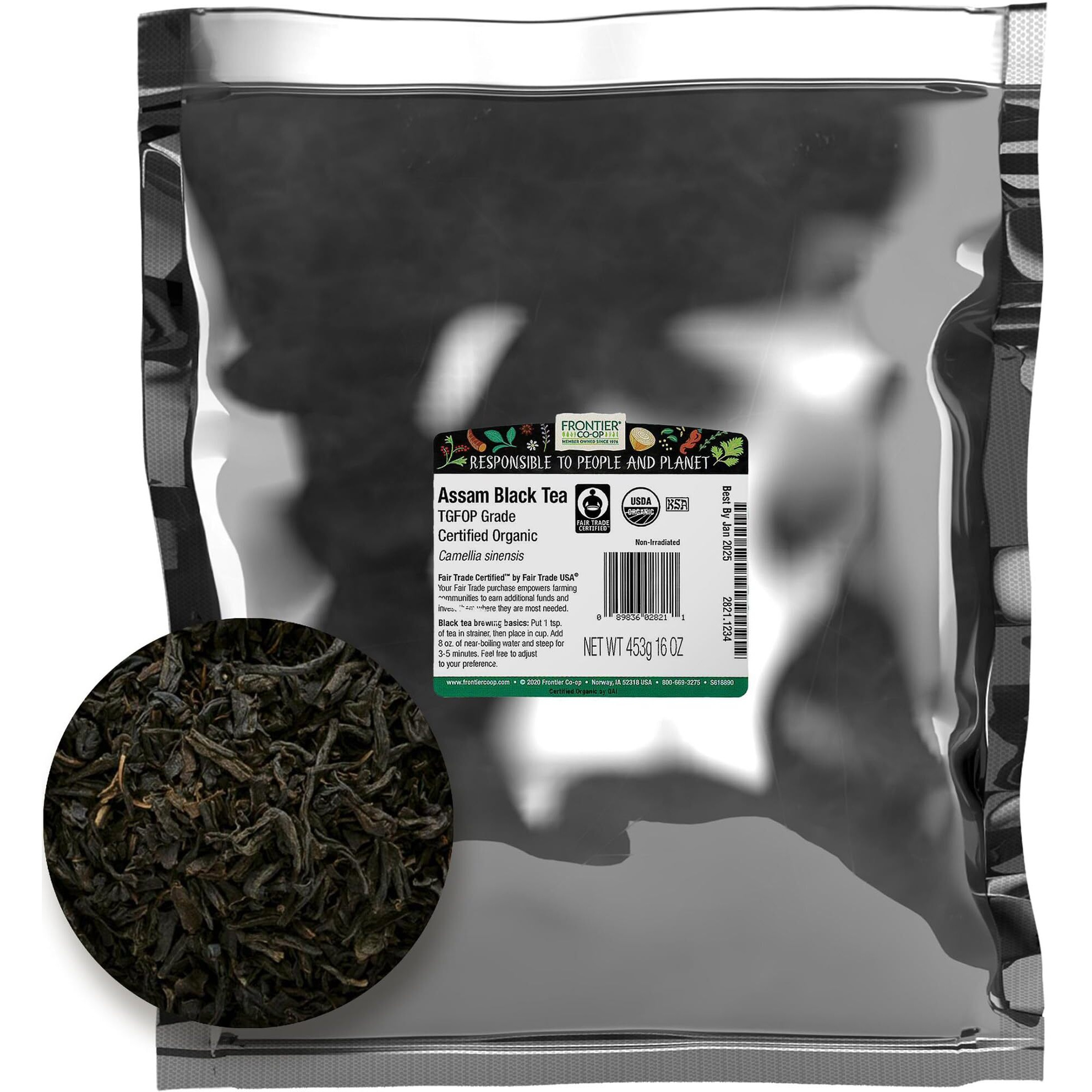 Frontier Co-Op Assam (Tippy Golden Flowery Orange Pekoe), Organic, Fair Trade 1 Lb.