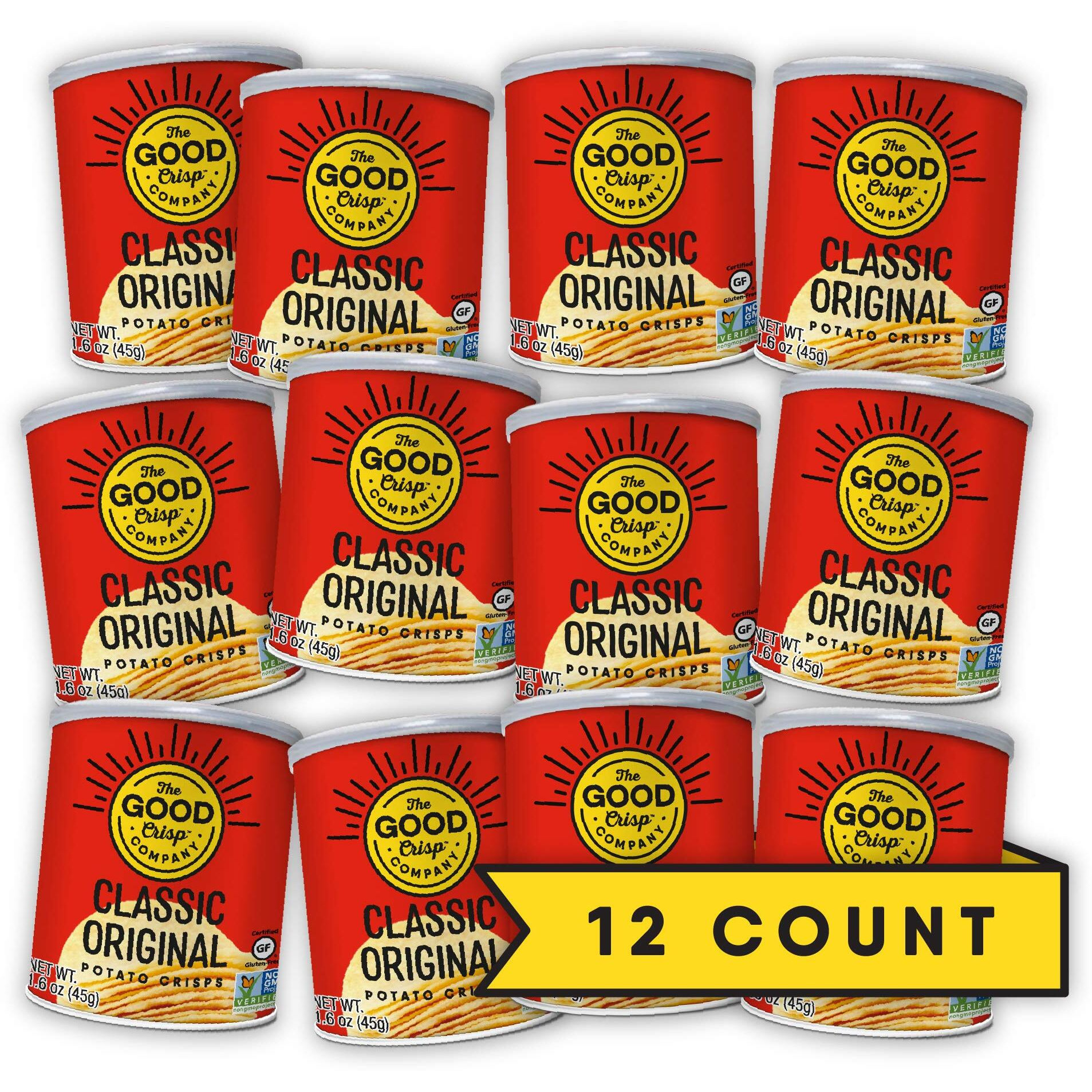 The Good Crisp Company, Good Crisps Minis (Original, 1.6 Ounce, Pack Of 12) Non-Gmo, Allergen Friendly, Potato Chip Snack Pack, Gluten Free Snacks