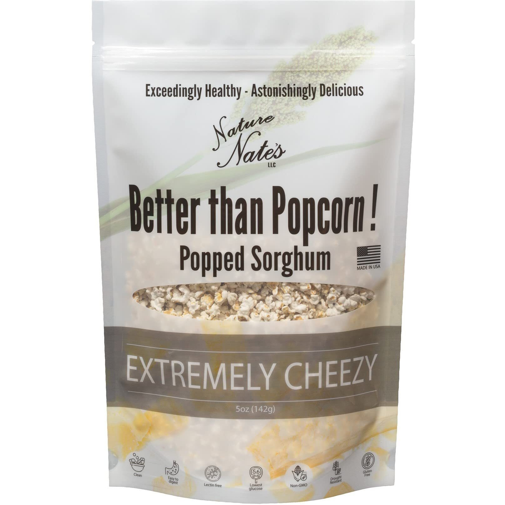 Nature Nate's Extremely Cheezy Popped Sorghum, 5 Oz