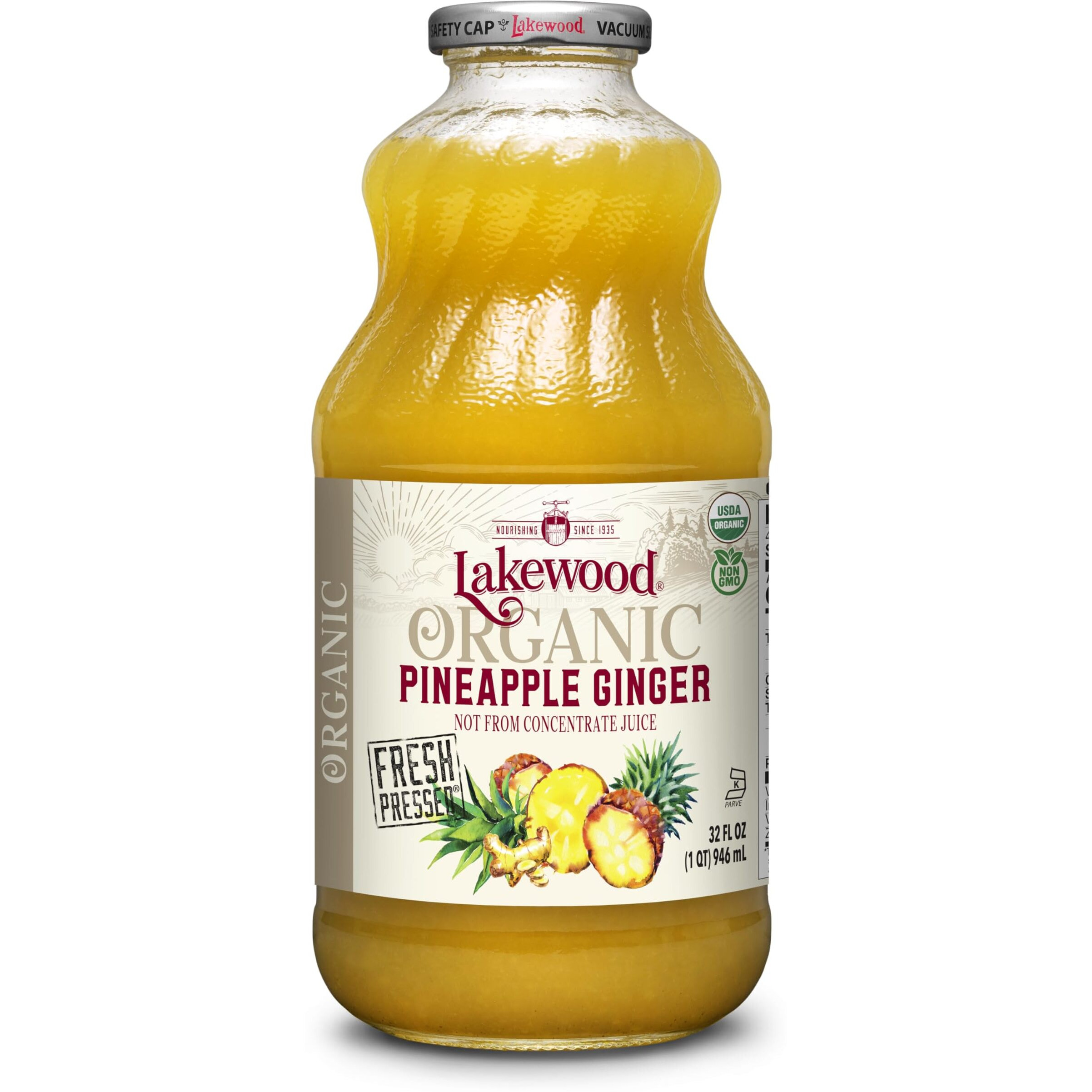 Lakewood Organic Pineapple Ginger Juice, 32 Fz