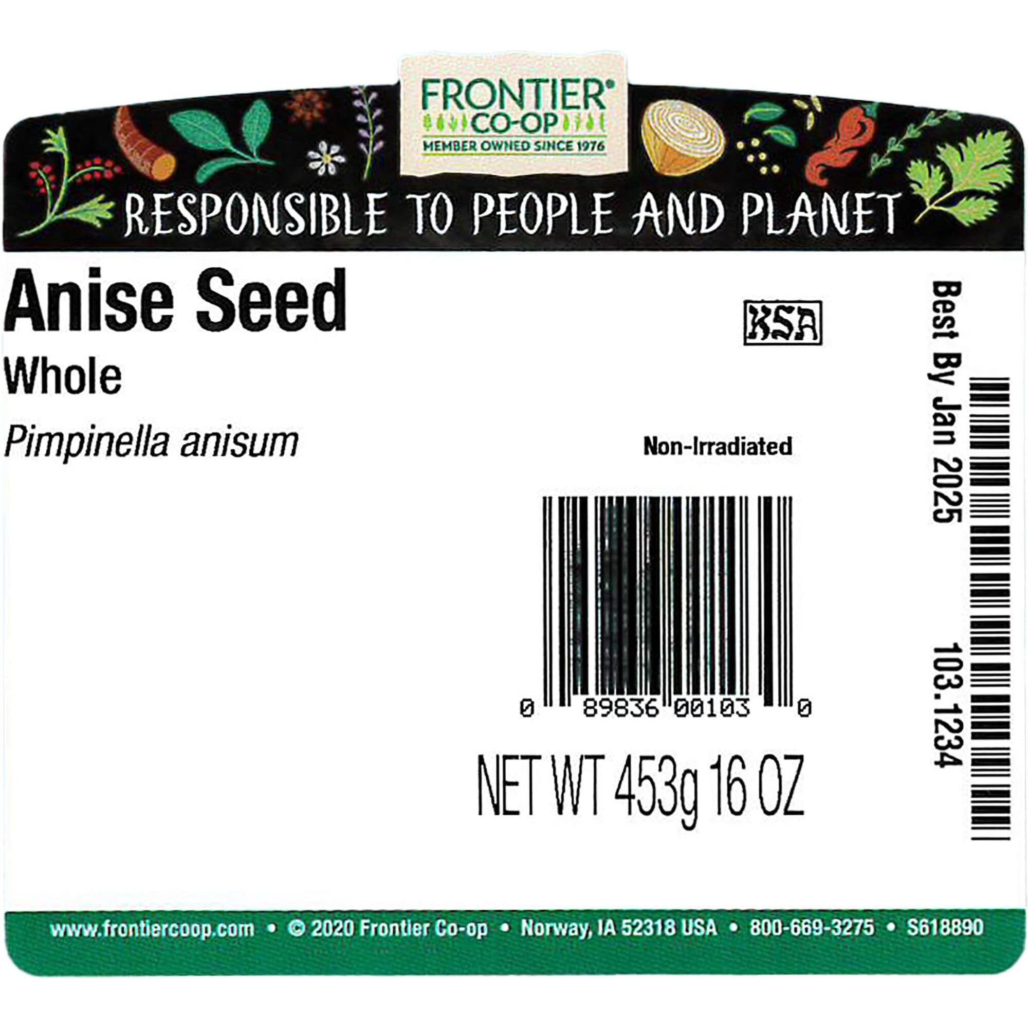 Frontier Co-Op Whole Anise Seed 1Lb