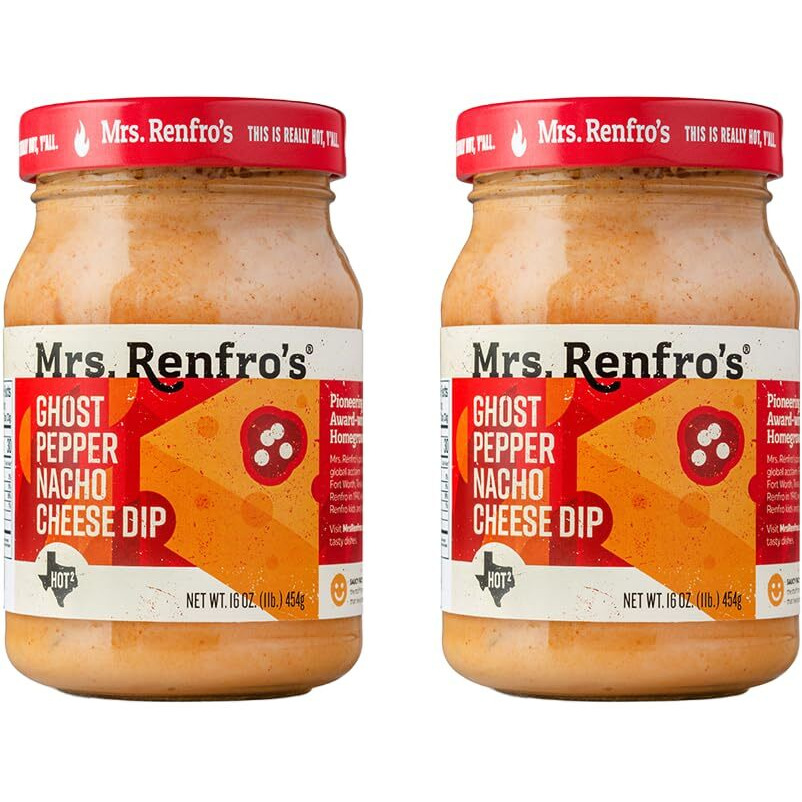Mrs. Renfros Ghost Pepper Nacho Cheese Dip - Gluten Free (16-Oz. Jars, 2-Pack)