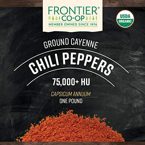 Frontier Co-Op Organic Ground Cayenne Chili Peppers (75,000 Hu) 1Lb