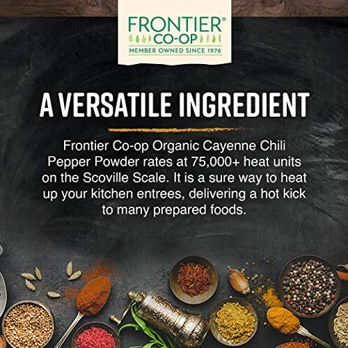 Frontier Co-Op Organic Ground Cayenne Chili Peppers (75,000 Hu) 1Lb
