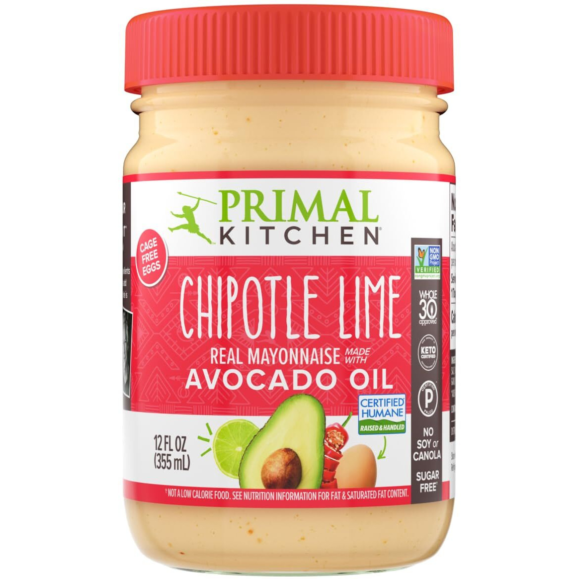 Primal Kitchen Chipotle Lime Mayo Made With Avocado Oil, Whole30 Approved, Certified Paleo, And Keto Certified, 12 Ounces