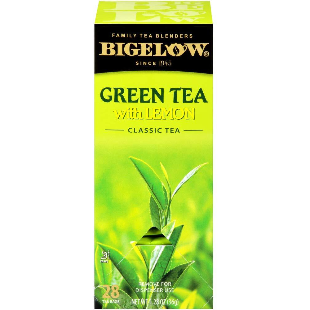 Bigelow Green Tea With Lemon Tea Bags 28-Count Box (Pack Of 1) Green Tea Bags With Lemon Peel And Natural Flavors Rich In Antioxidants