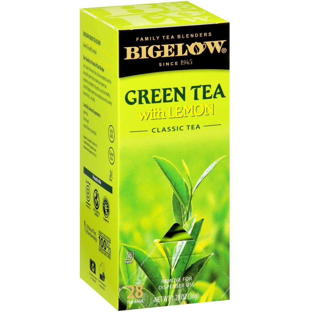 Bigelow Green Tea With Lemon Tea Bags 28-Count Box (Pack Of 1) Green Tea Bags With Lemon Peel And Natural Flavors Rich In Antioxidants