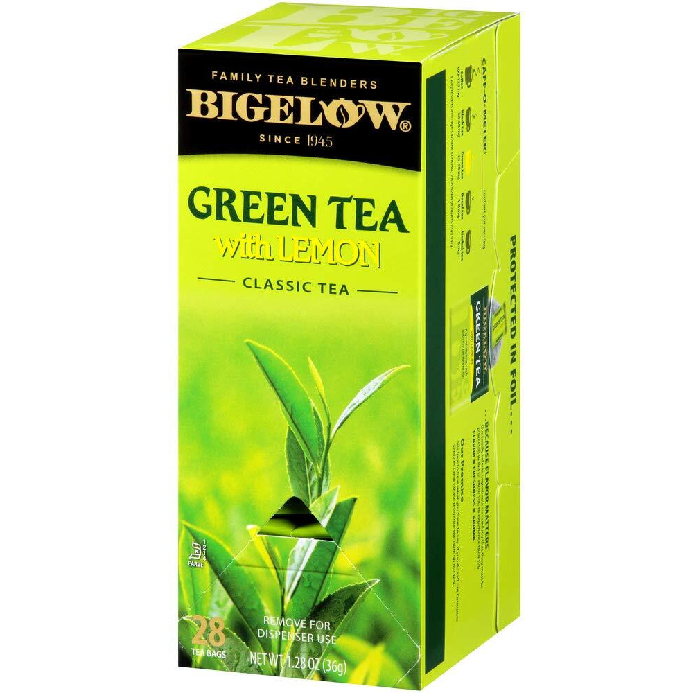 Bigelow Green Tea With Lemon Tea Bags 28-Count Box (Pack Of 1) Green Tea Bags With Lemon Peel And Natural Flavors Rich In Antioxidants