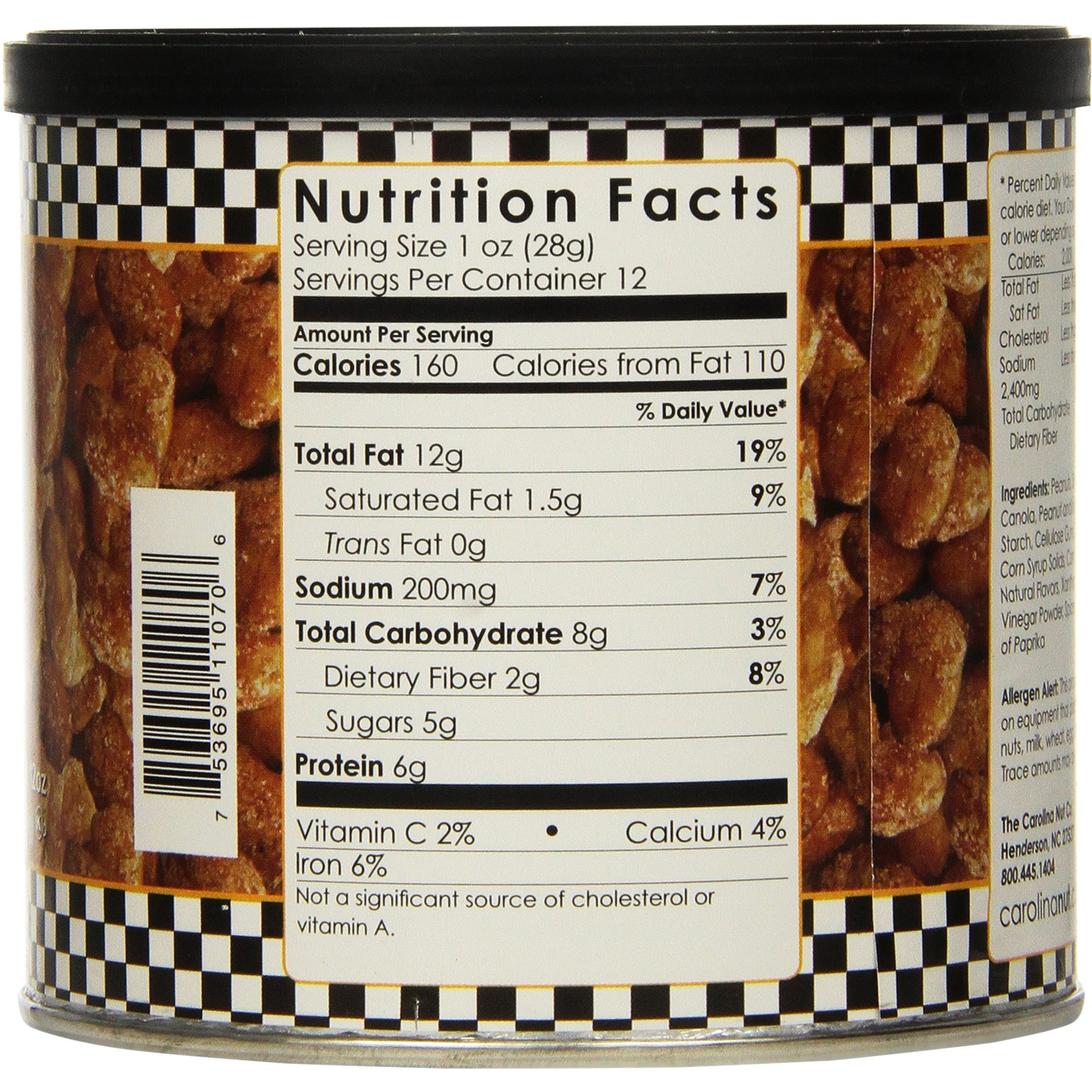 The Carolina Nut Company Peanuts, Honey Roasted Chipotle, 12 Ounce