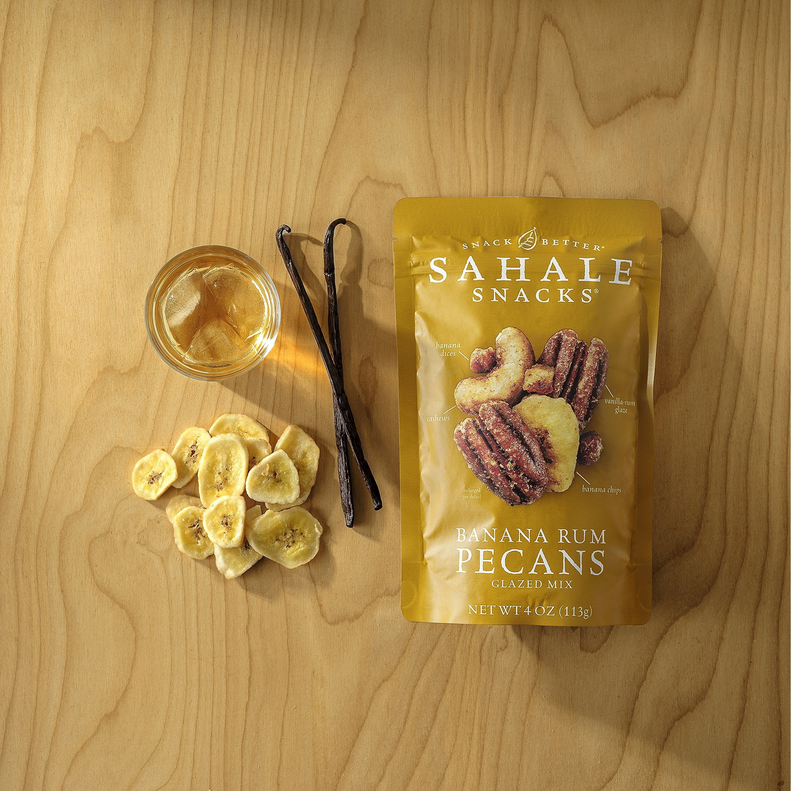 Sahale Snacks Gluten-Free Snack Banana Rum Pecans Glazed Mix, 4 Oz