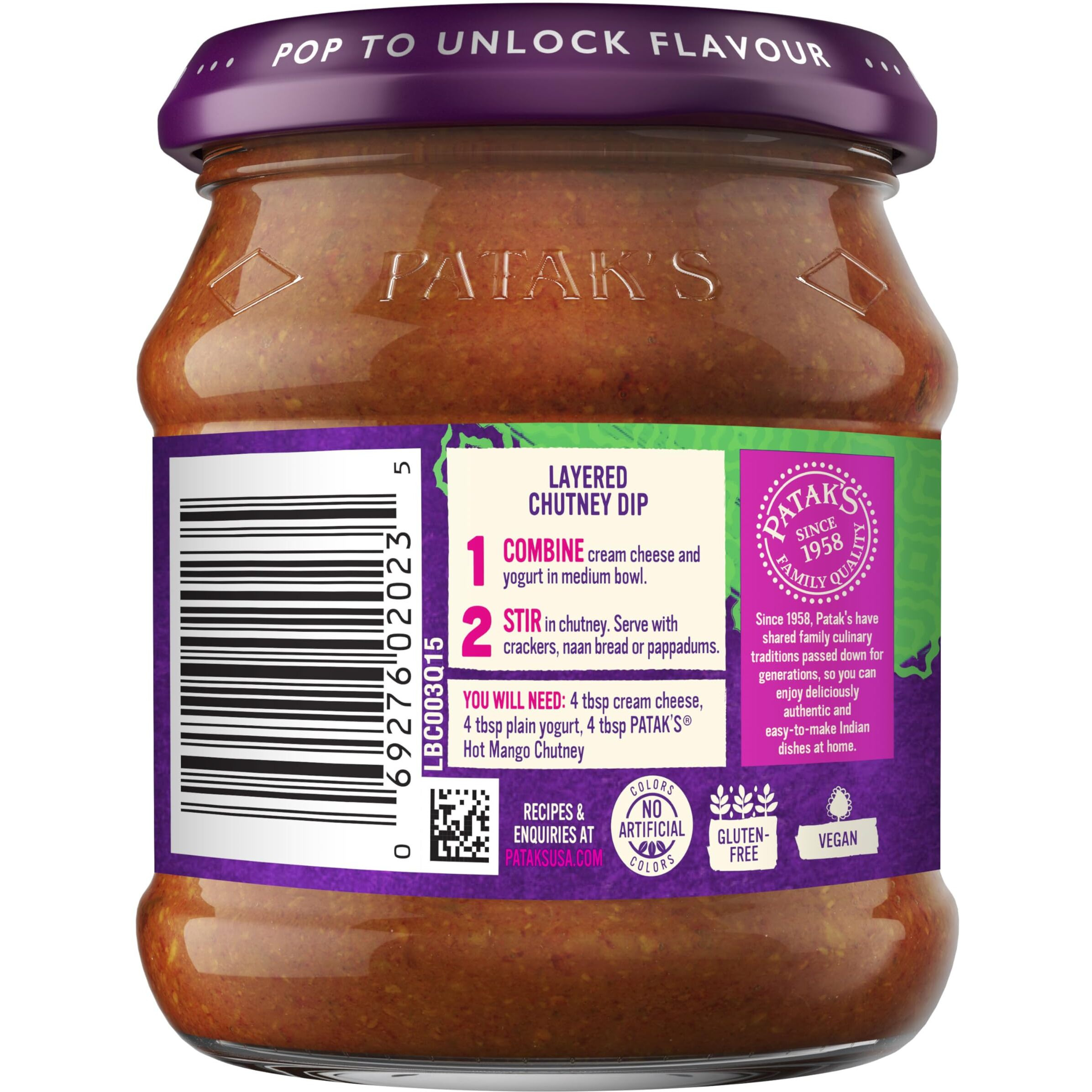 Pataks Hot Mango Chutney 12 Oz