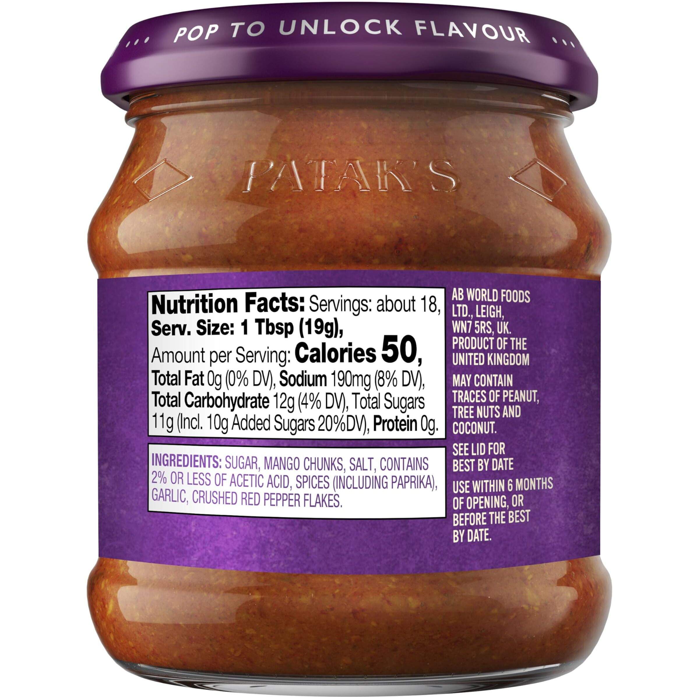Pataks Hot Mango Chutney 12 Oz