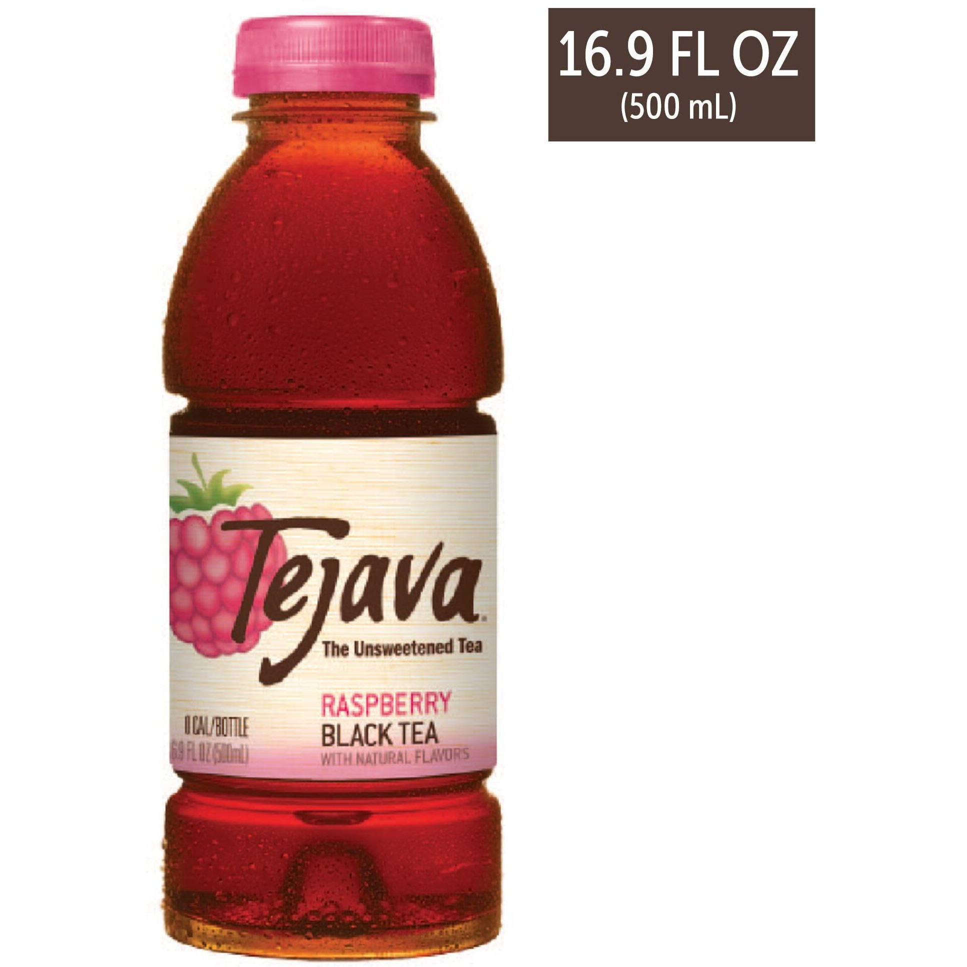 Tejava Unsweetened Raspberry Black Iced Tea, 16.9Oz Pet Bottles, Award Winning, Non-Gmo-Verified, From Rainforest Alliance-Certified Farms (12 Pack)