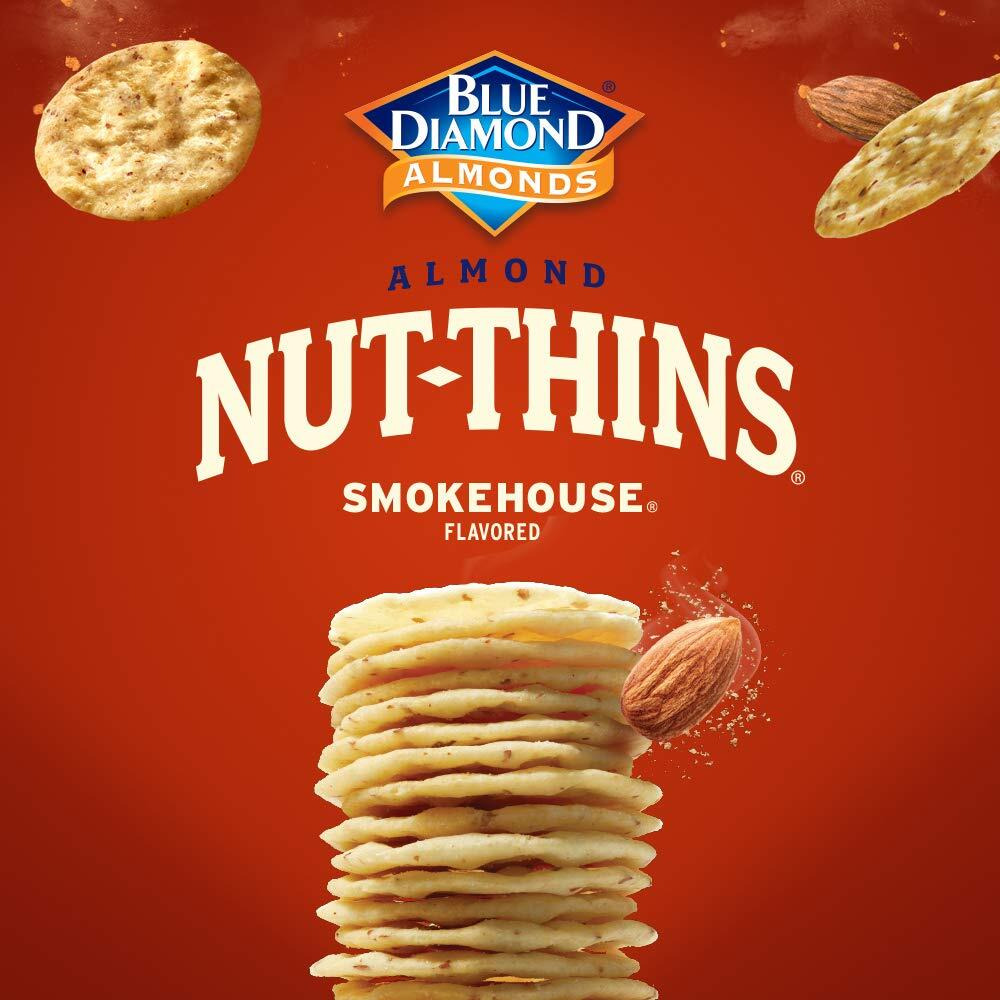Blue Diamond Almonds Nut-Thins Cracker Crisps, Smokehouse, 4.25 Ounce (Pack Of 12)