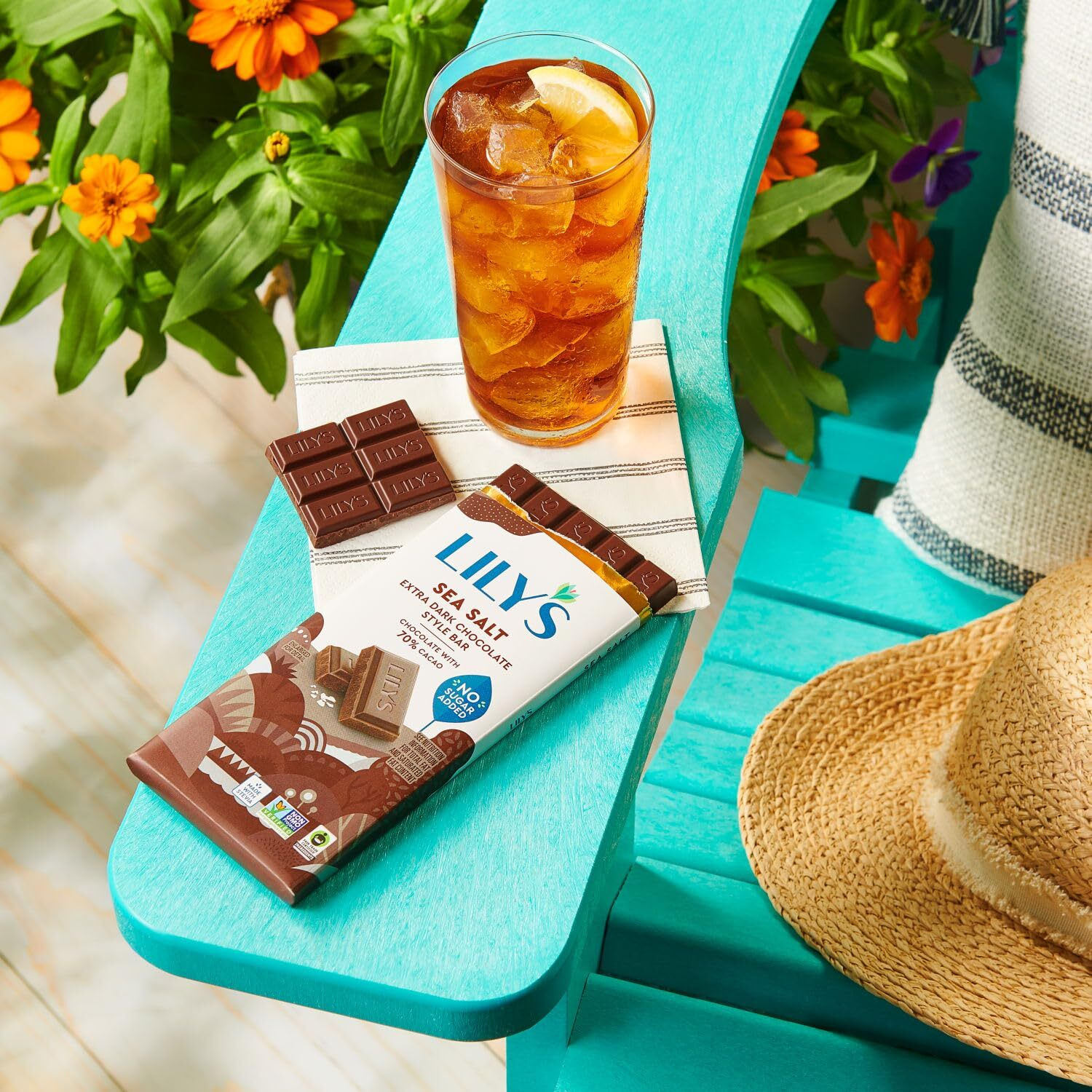 Lily's Sea Salt Extra Dark Chocolate Style No Sugar Added, Sweets Bars, 2.8 Oz (12 Count)