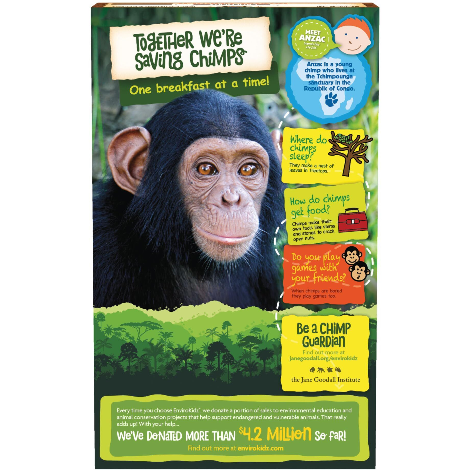 Envirokidz Organic Choco Chimps Cereal, 10 Oz (Pack Of 12), Chocolate, Gluten Free, Non-Gmo, Fair Trade, By Nature's Path