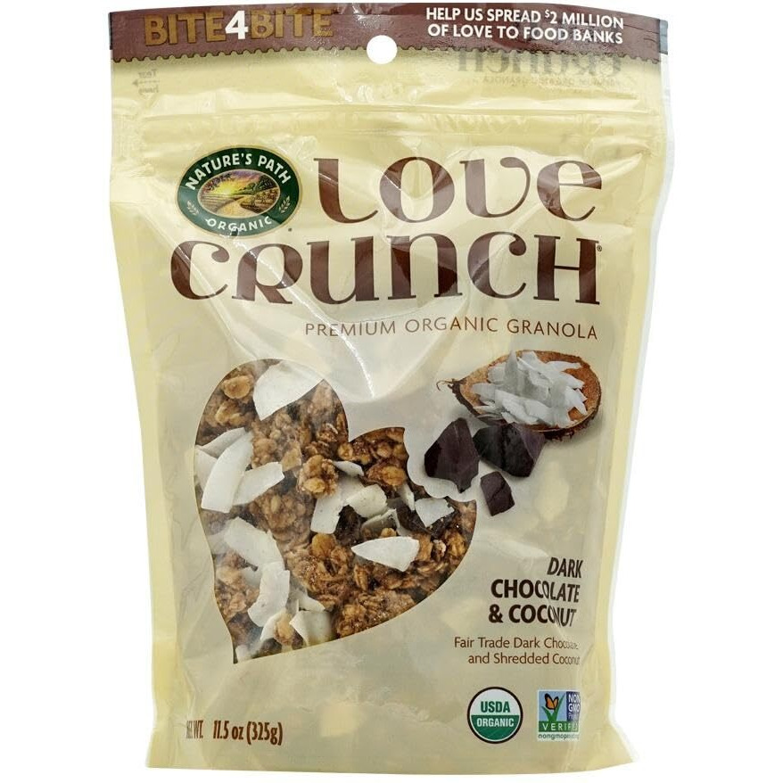 Love Crunch Organic Granola, Dark Chocolate Macaroon, 11.5 Oz , Non Gmo, Fairtrade, By Nature's Path