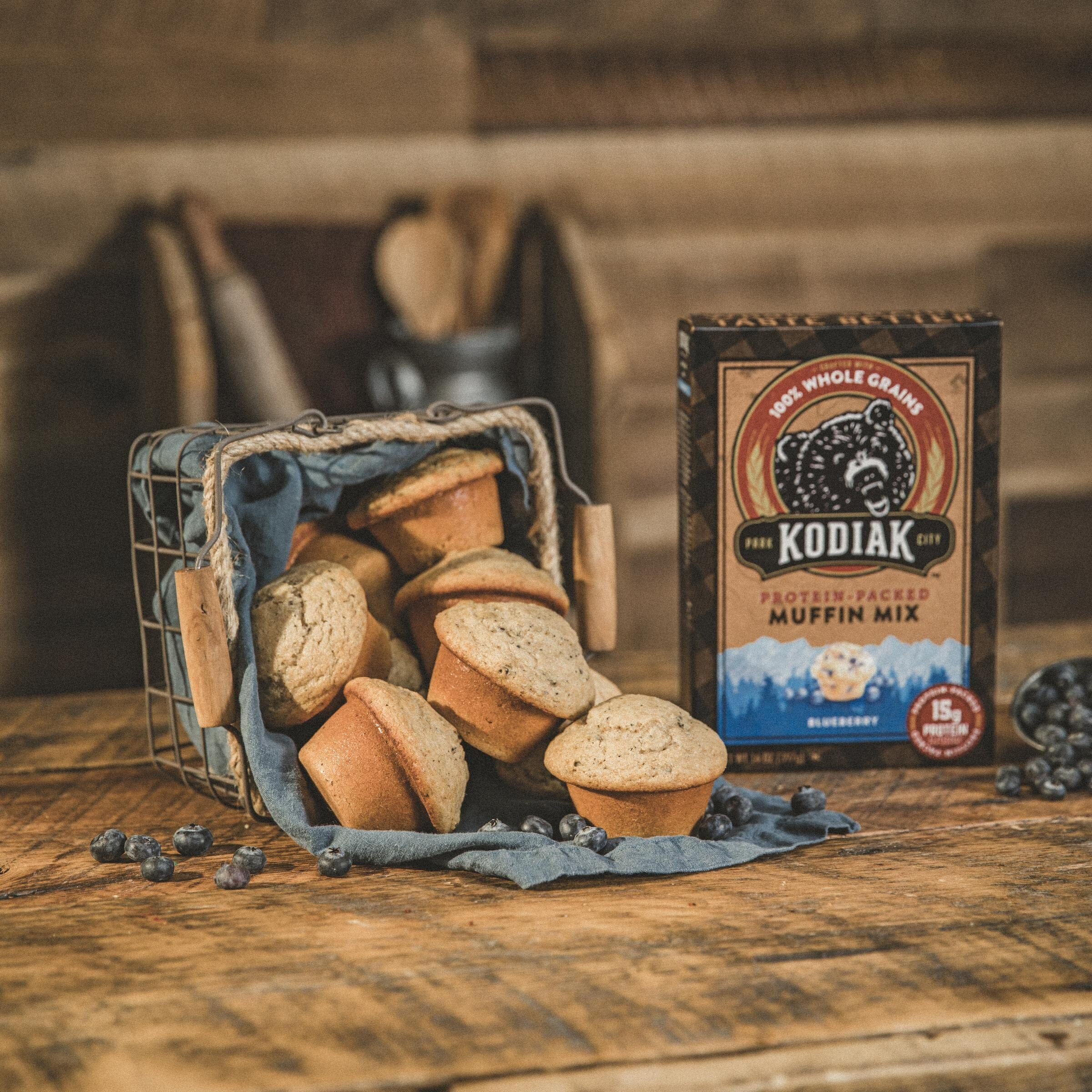 Kodiak Muffin Baking Mix, Blueberry, High Protein, 100% Whole Grains, (Pack Of 1)