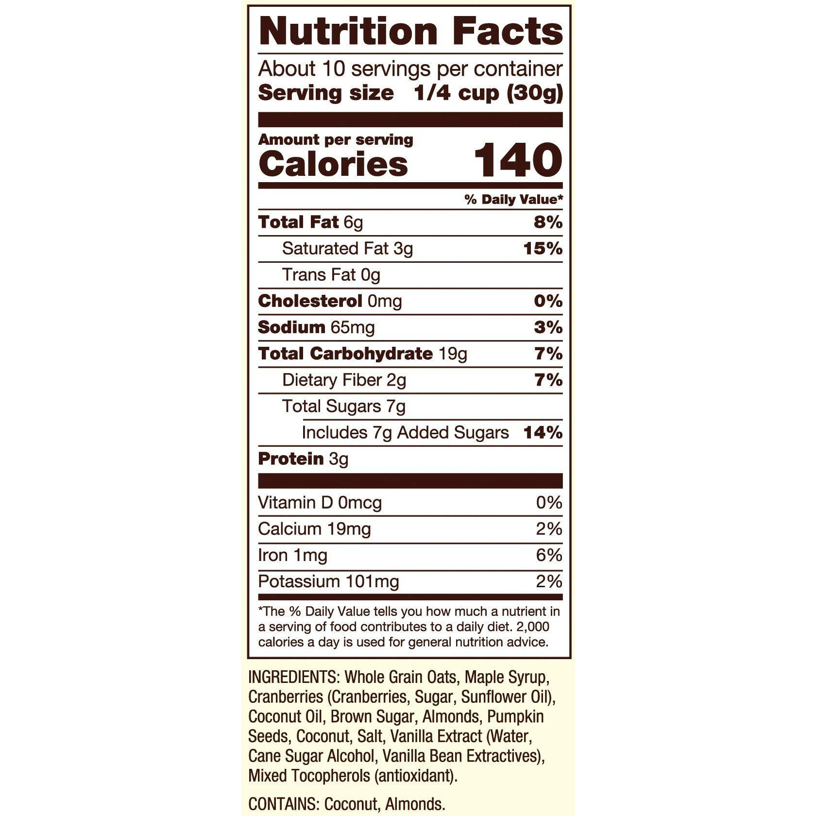 Bobs Red Mill Cranberry Almond Homestyle Granola, 11 Ounce Bag (Pack Of 1), Certified Gluten Free, Non-Gmo, Whole Grain