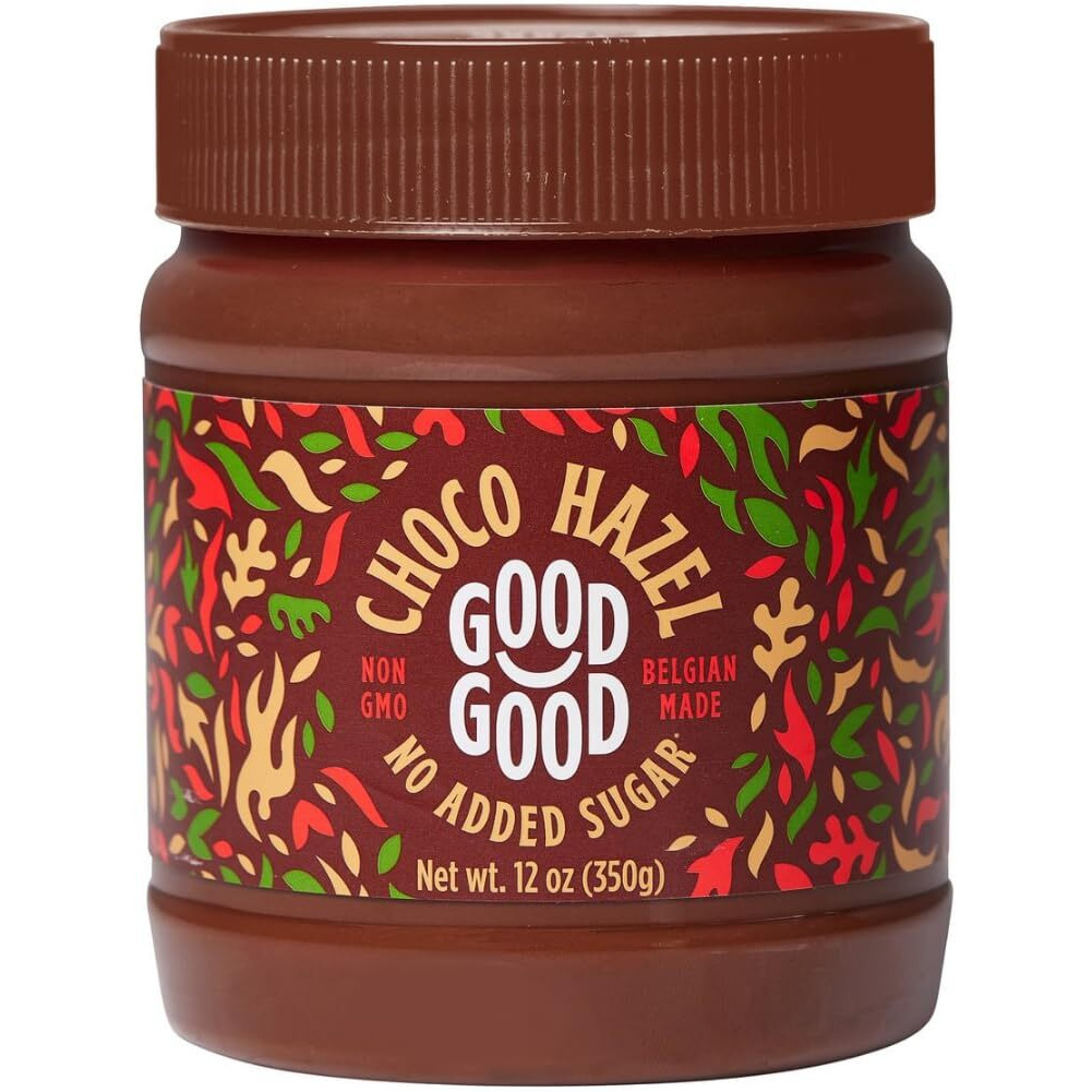 Good Good No Added Sugar Belgian Choco Hazel Spread - Chocolate Spread With Natural Sweeteners - Gluten Free - Vegetarian Friendly - 12Oz / 350G (Pack Of 1)