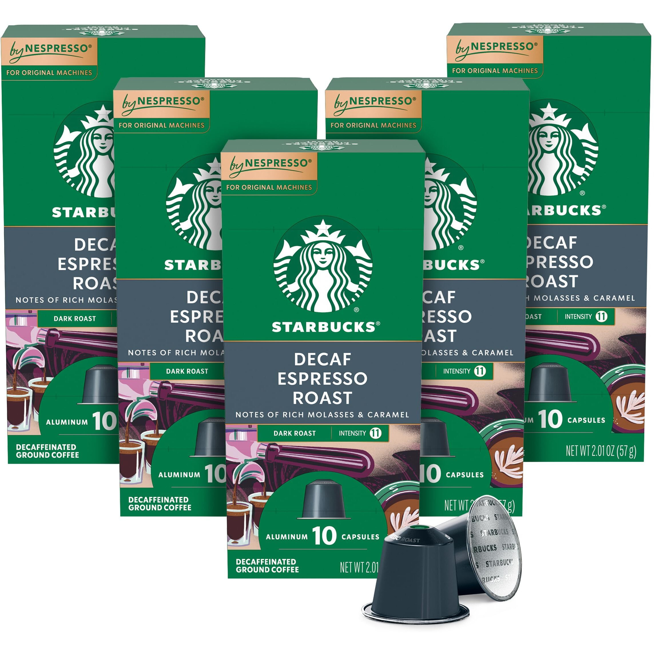 Starbucks By Nespresso Original Line, Decaf Espresso, Dark Roast, 50-Count Espresso Pods