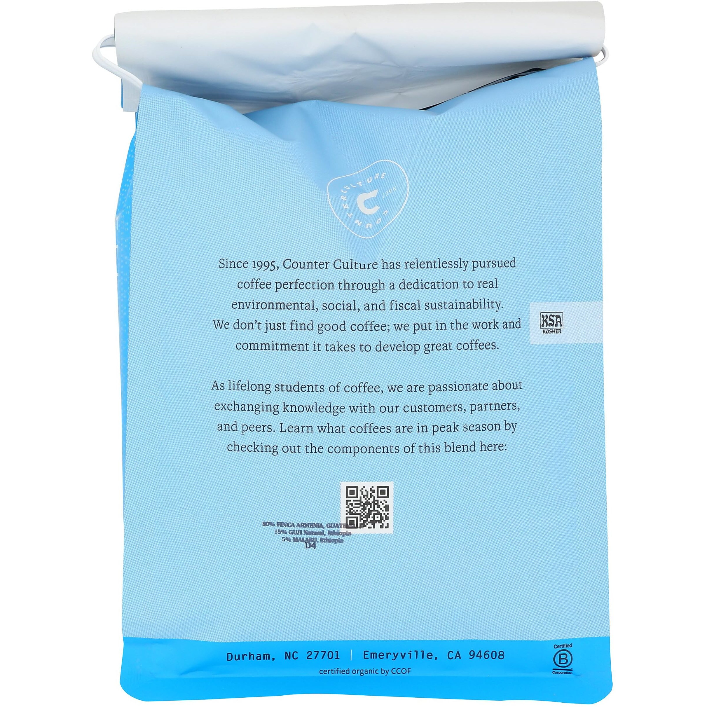 Counter Culture Coffee Organic Forty Six Blend Whole Bean Coffee, 24 Oz