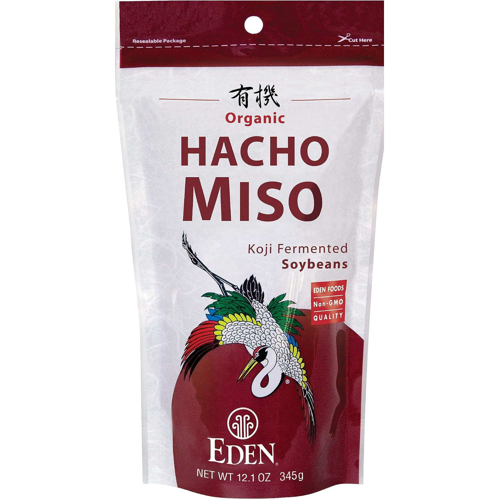 Eden Organic Hacho Miso, Traditionally Made In Japan, Soy, Koji, Rich In Umami, Dark Red, Aged 3 Years, Hatcho, 12.1 Oz