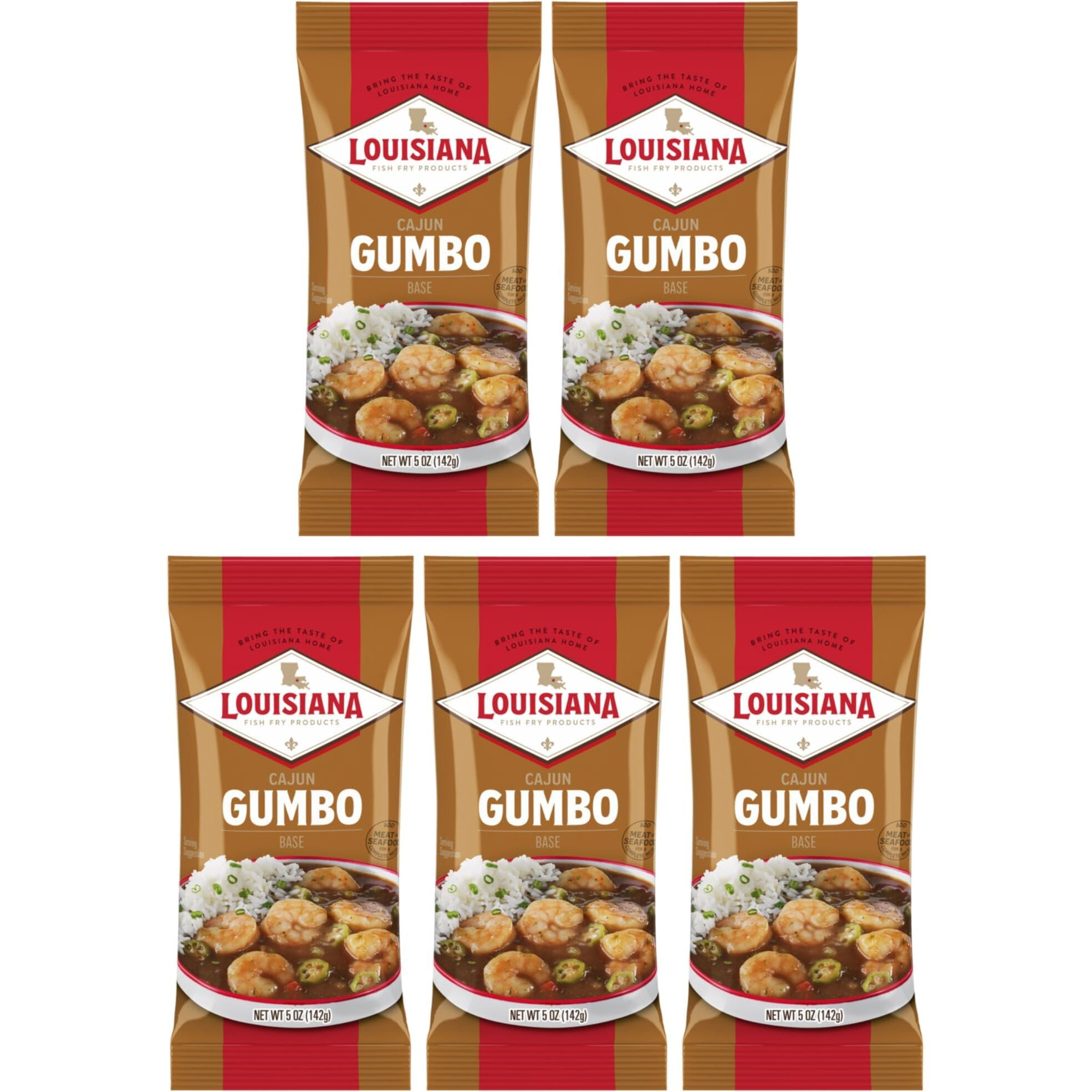Louisiana Base Gumbo 5 Ounce (Pack Of 5) - Authentic Delicious Gumbo - Just Add Your Choice Of Meat And Or Seafood - Bring The Taste Of Louisiana Home
