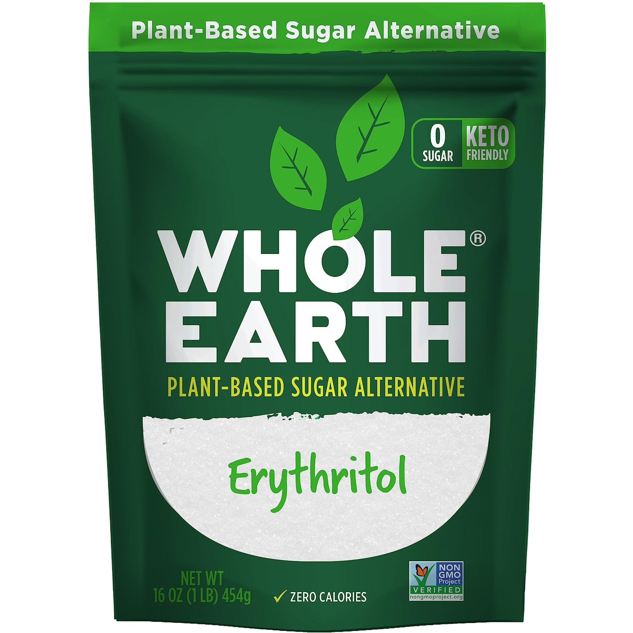 Whole Earth Sweetener Co. 100% Erythritol Sweetener (Keto Sweetener, Natural Sugar Alternative, Baking Sugar Substitute, Zero Calorie Sweetener, Gluten Free, Non-Gmo), 16 Oz