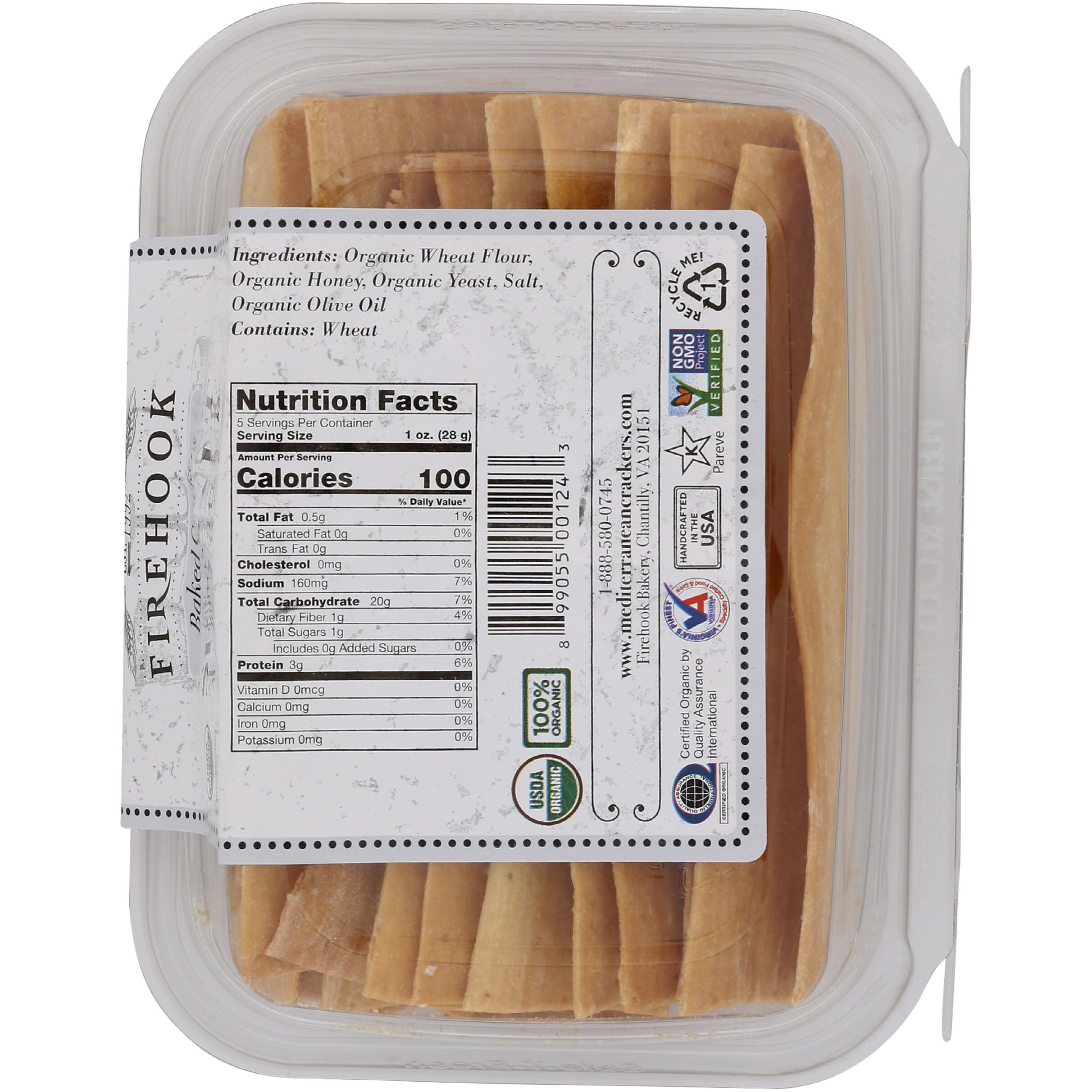 Firehook Baked Crackers, Cracker Sea Salt Organic, 5.5 Ounce