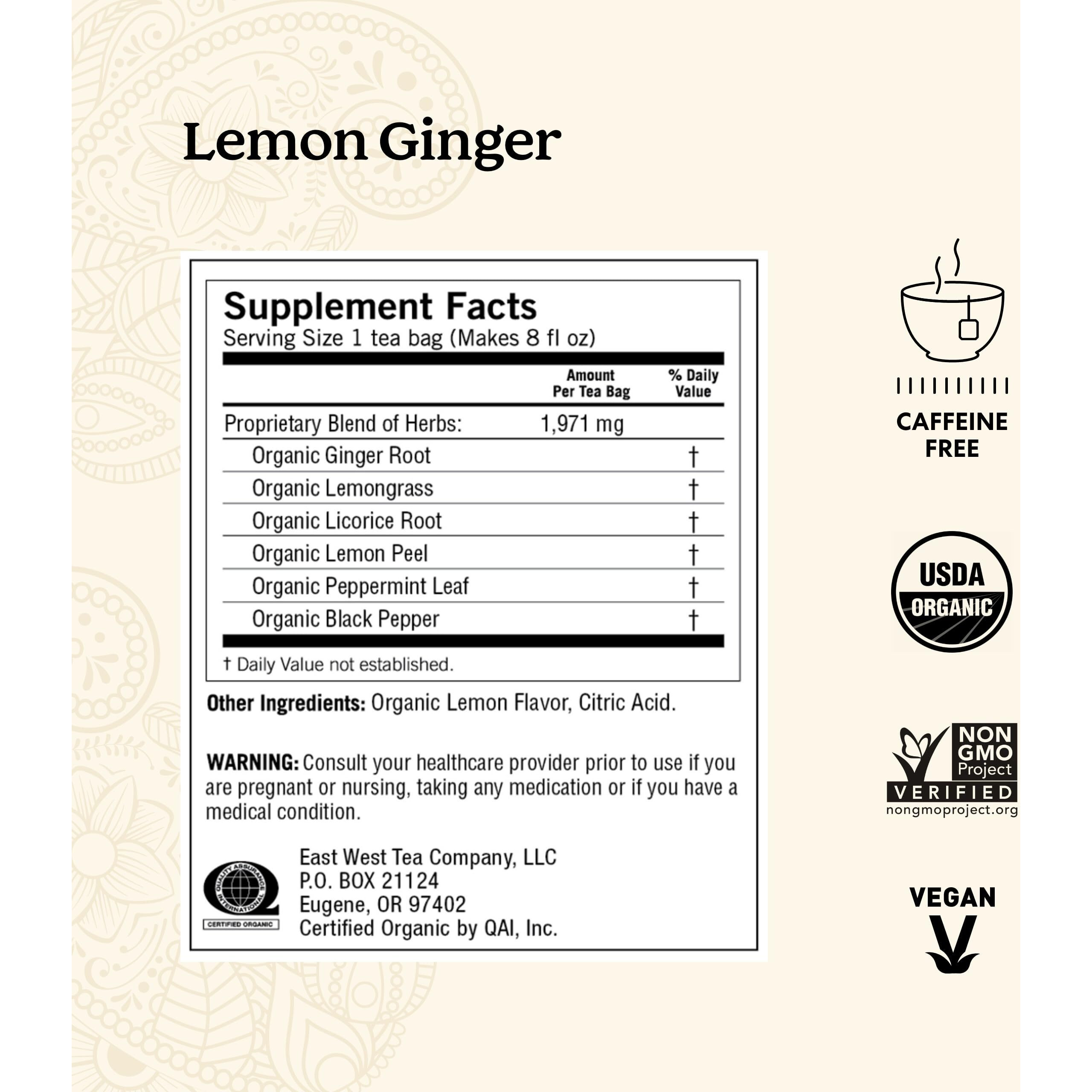 Yogi Tea - Lemon Ginger (6 Pack) - Supports Healthy Digestion - 96 Tea Bags