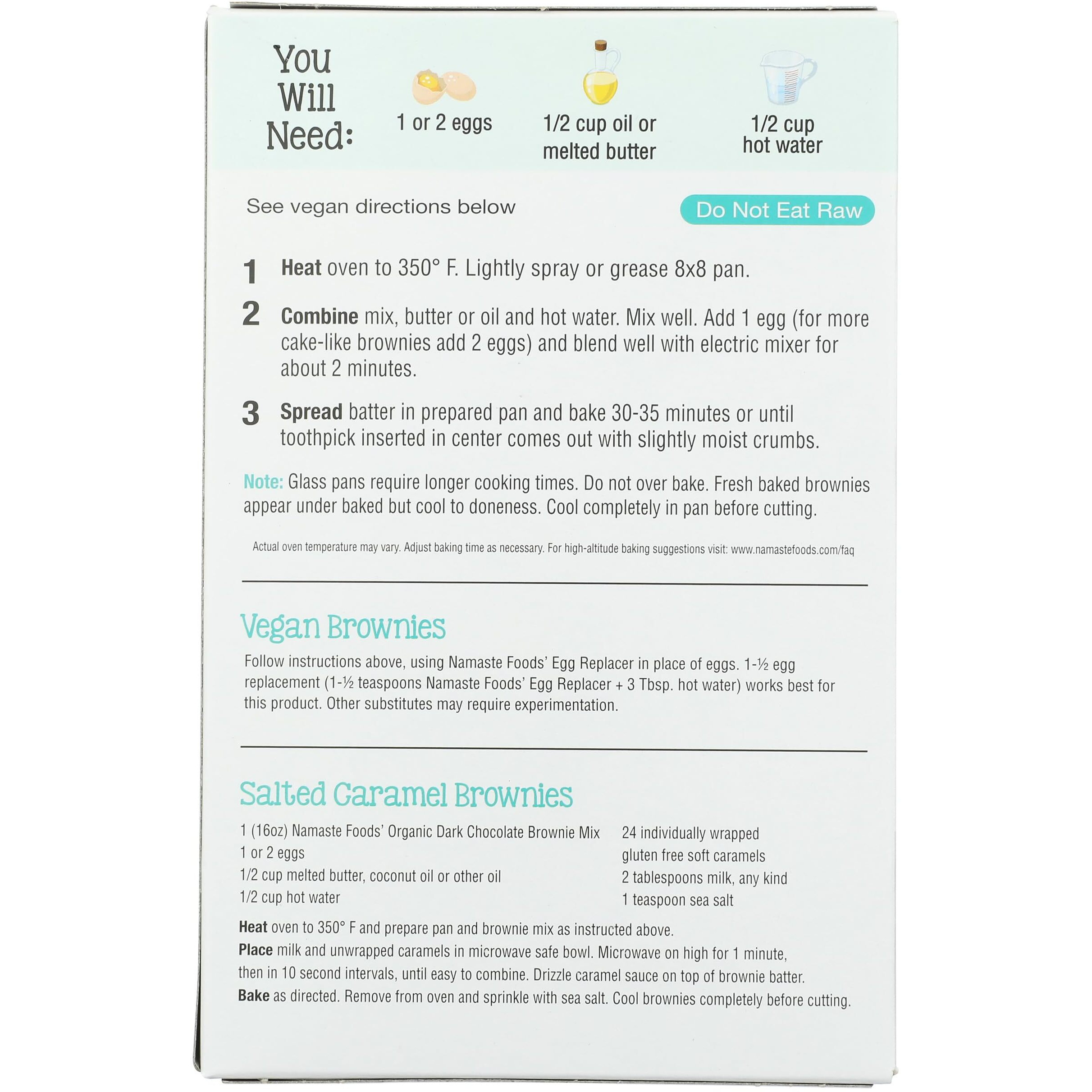 Namaste Foods Gluten Free Organic Dark Chocolate Brownie Mix, 16 Oz