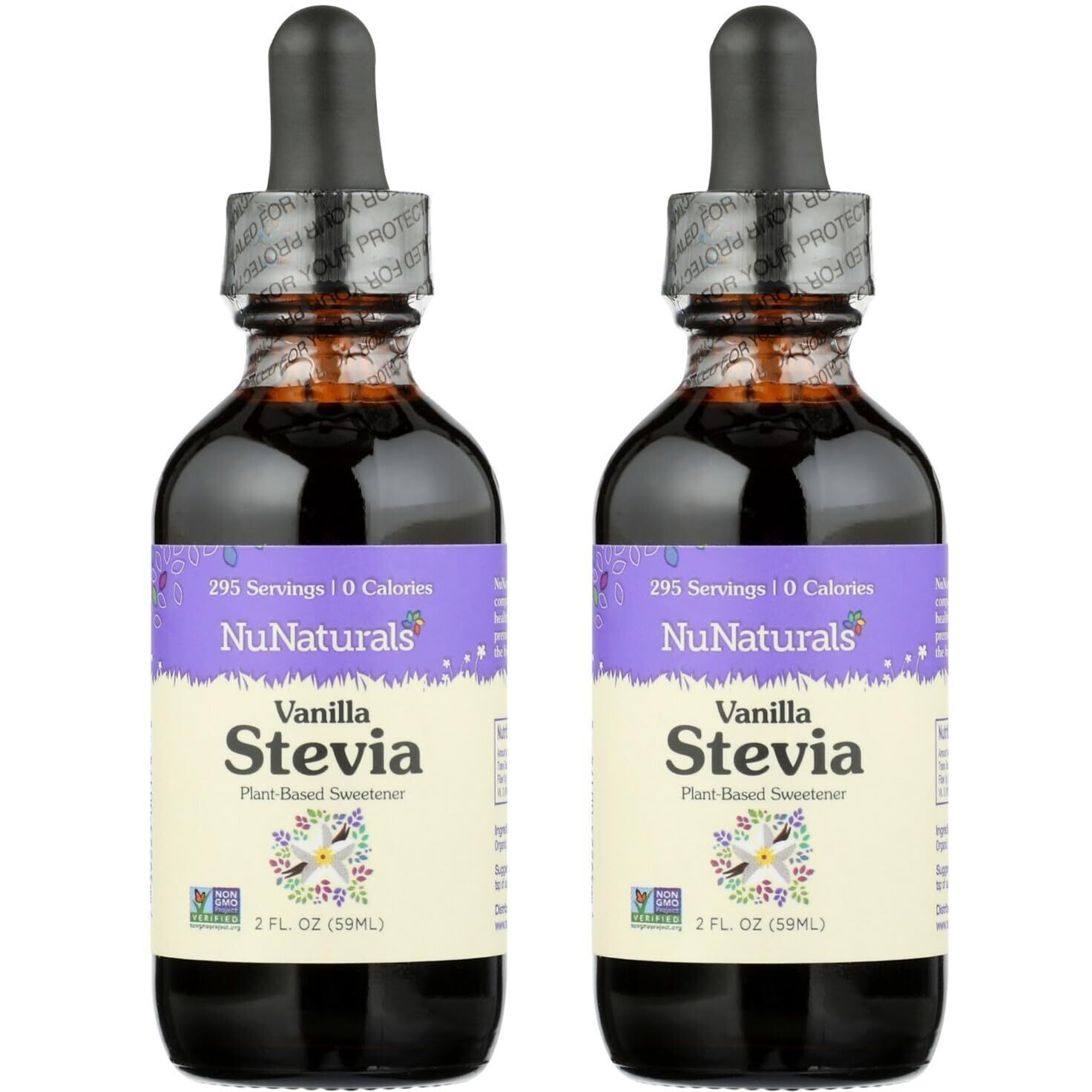 Nunaturals Liquid Vanilla Stevia, Sugar-Free Sweetener, Plant-Based Sugar Substitute, Zero Calorie, 2Oz (2-Pack)