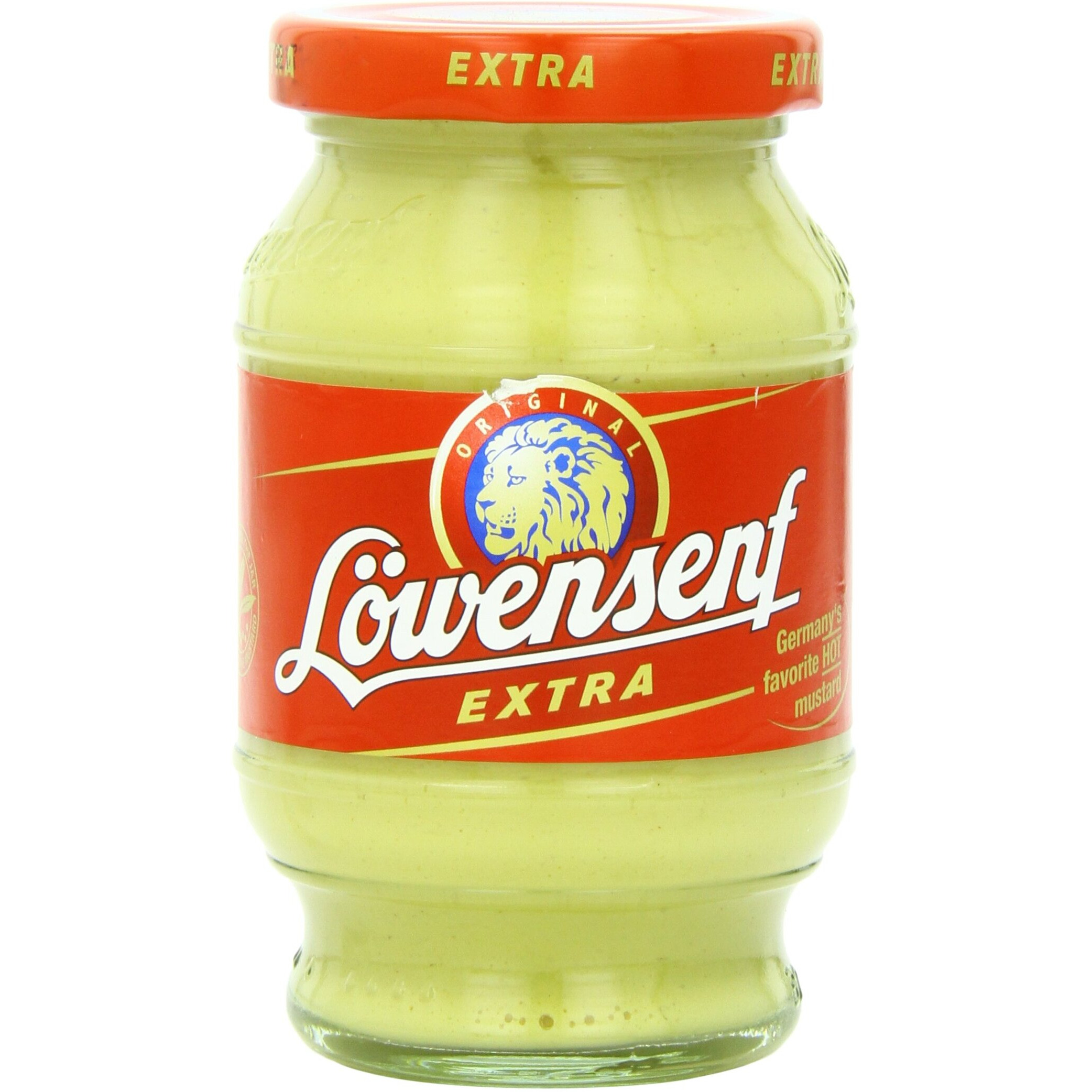 Lowensenf Mustard In Jar, Extra Hot, 9.3 Ounce